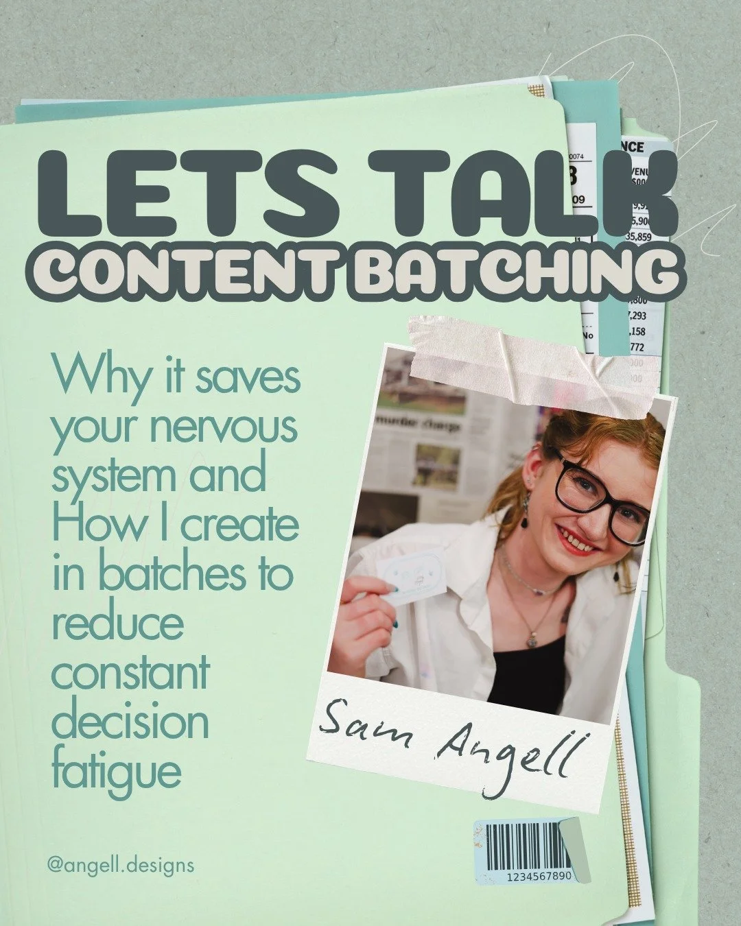 Content batching is about creating multiple pieces of content in one focused session, so you&rsquo;re not reinventing the wheel every day (or writing captions with one eye open and a coffee mug graveyard at 1am).

I&rsquo;m Sam (they/them), a queer a