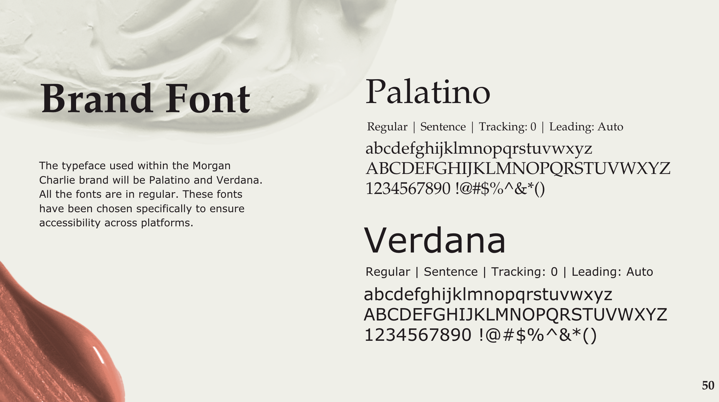 Morgan Charlie brand guidelines brand font page