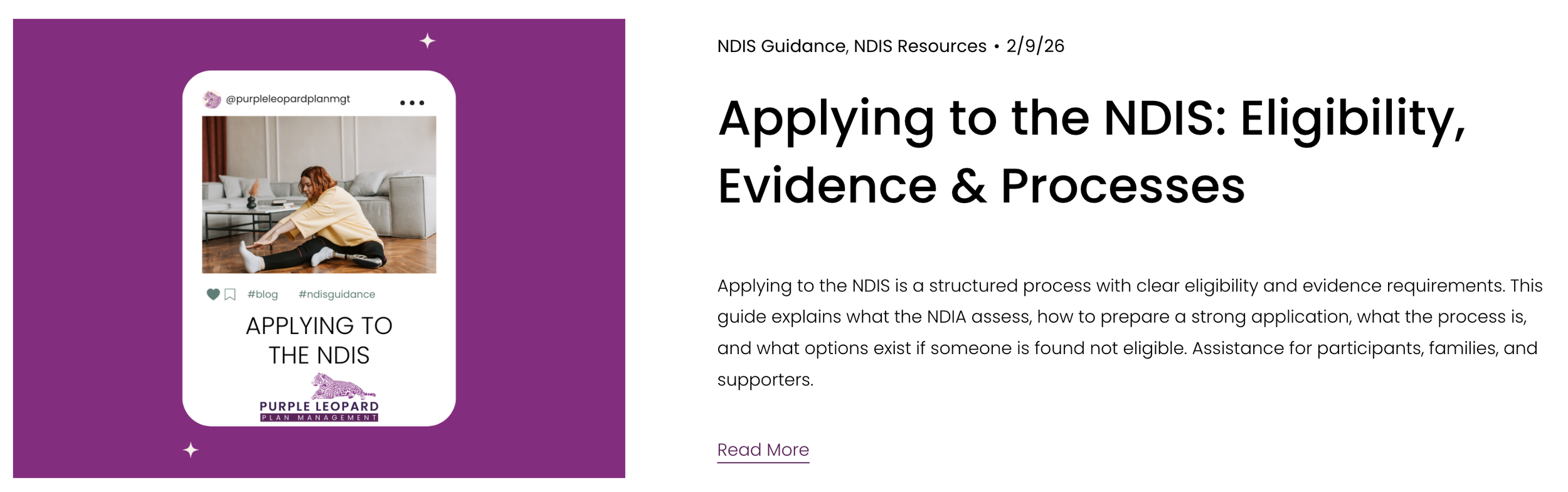 Screenshot of a Purple Leopard blog post