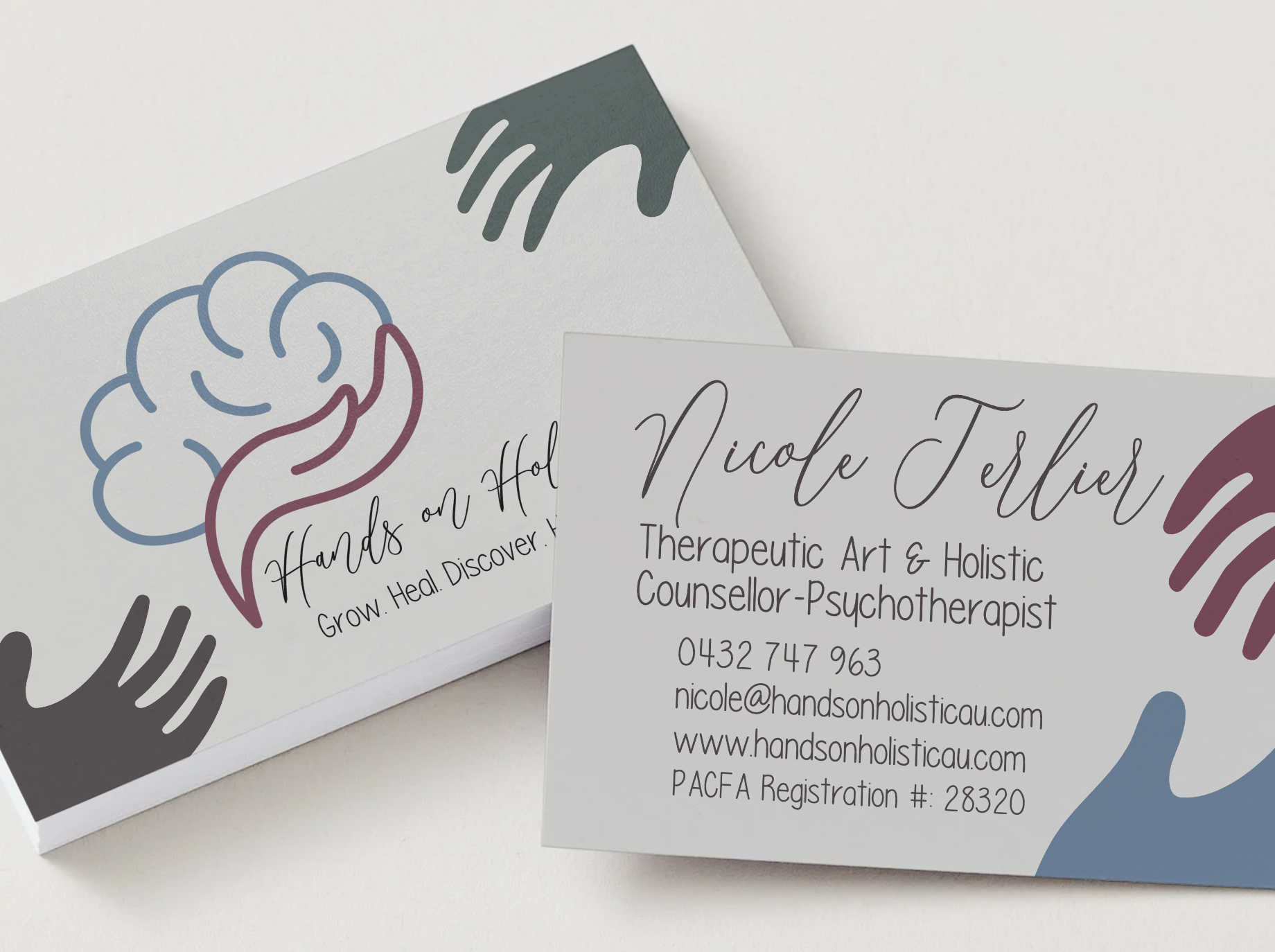 Hands On Holistic Business cards