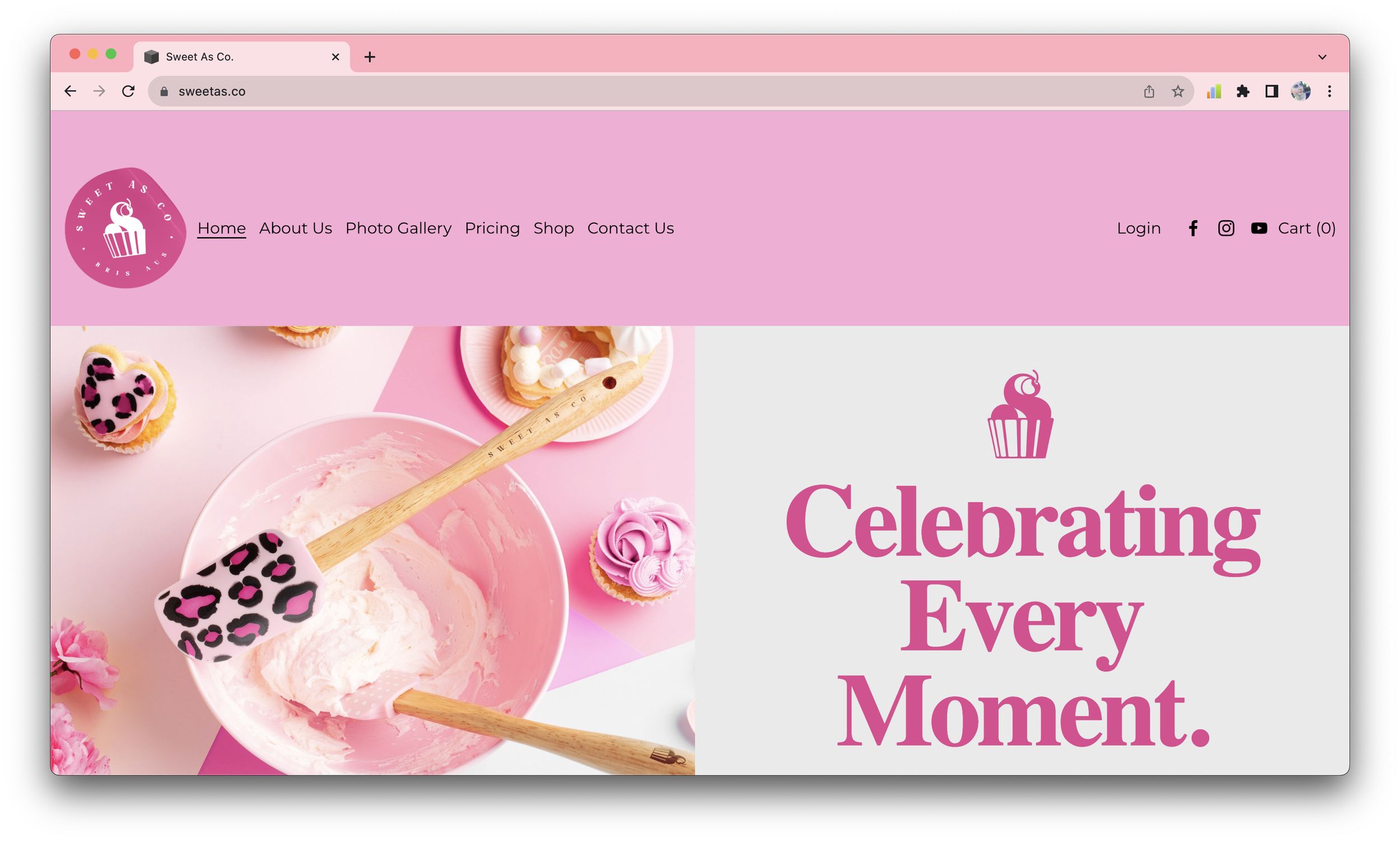 Screenshot of Sweet As Co.'s home page