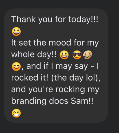 Hopeful world text testimonial screenshot