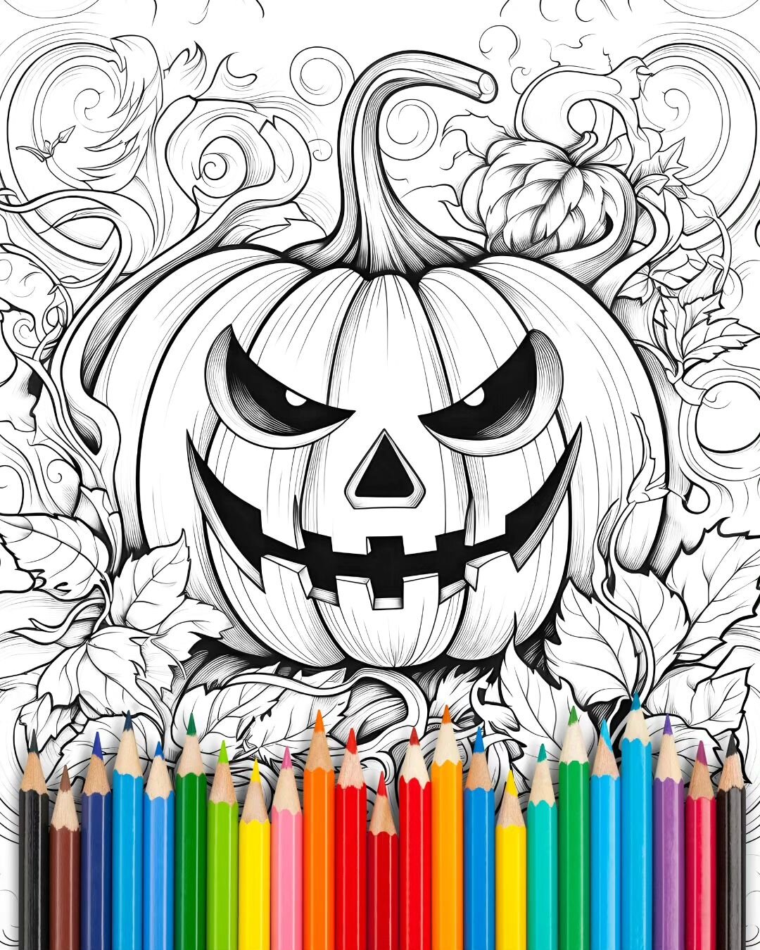 🎃 Sneak peek from our Halloween Coloring Book! Ready to bring this spooky pumpkin to life with your choices of colors and hues? Whether you're thinking of classic oranges or wild rainbow vibes, we've got the canvas-you bring the magic 🌈✨️ Which col