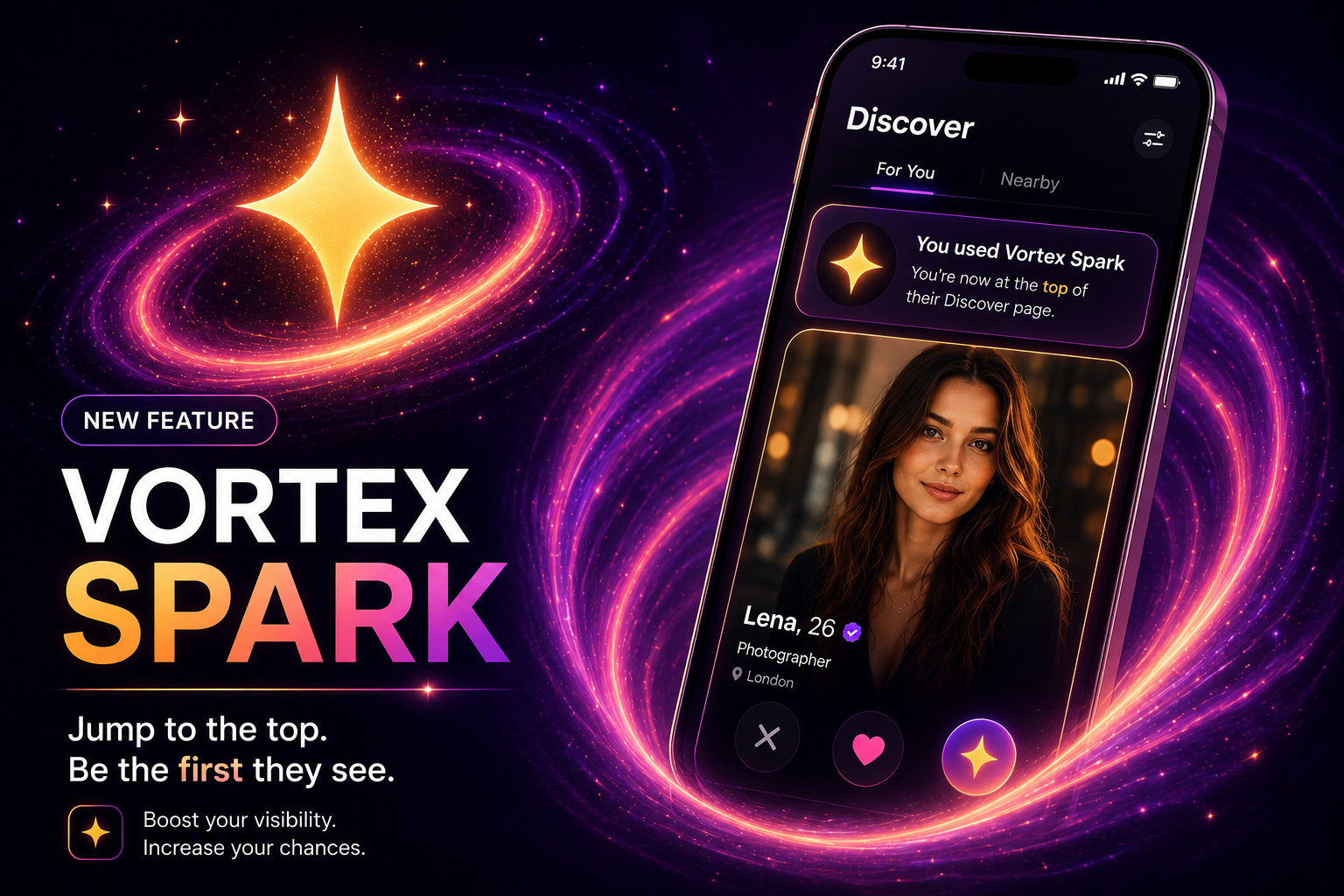 Vortex - Spark: A New Way to Get Seen on Dating Apps