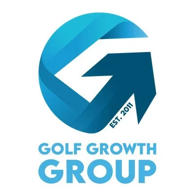 Logo featuring a stylized golf ball with a swooping arrow and the text 'GOLF GROWTH GROUP' and 'EST. 2011' beneath it.