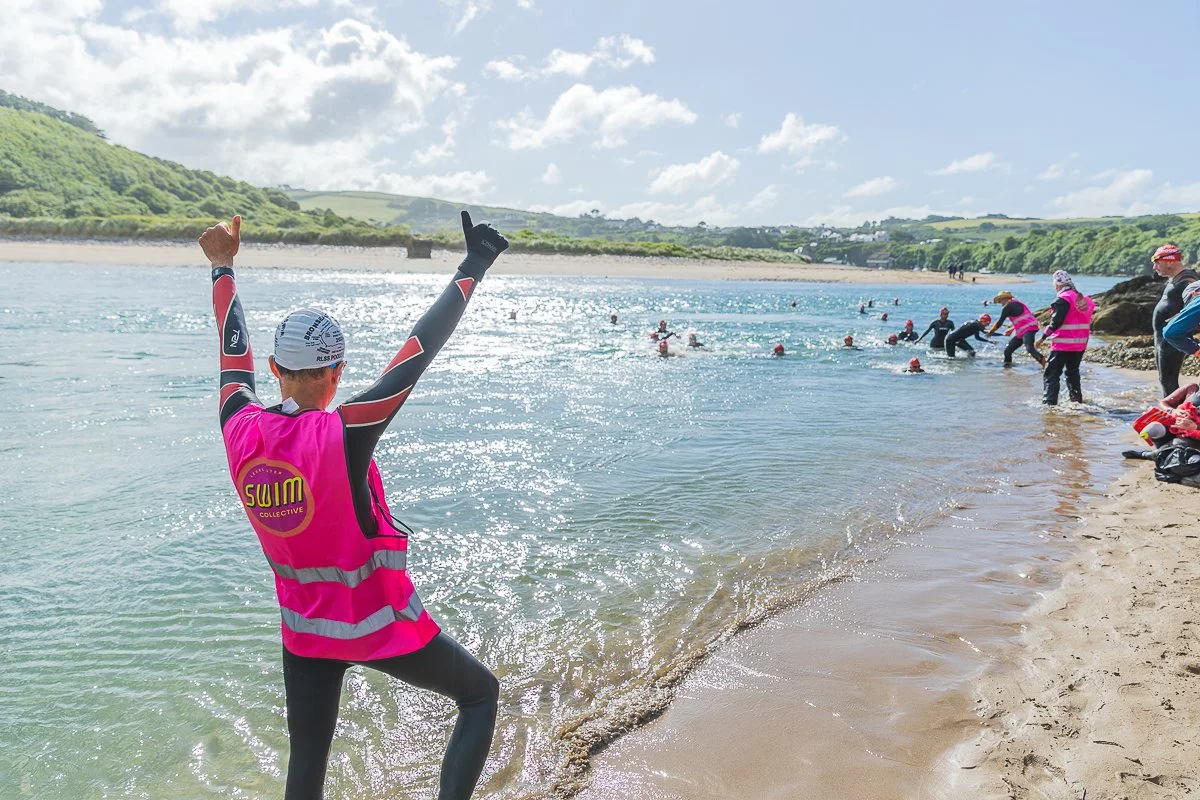 The Bantham Swoosh swim - volunteers celebrating