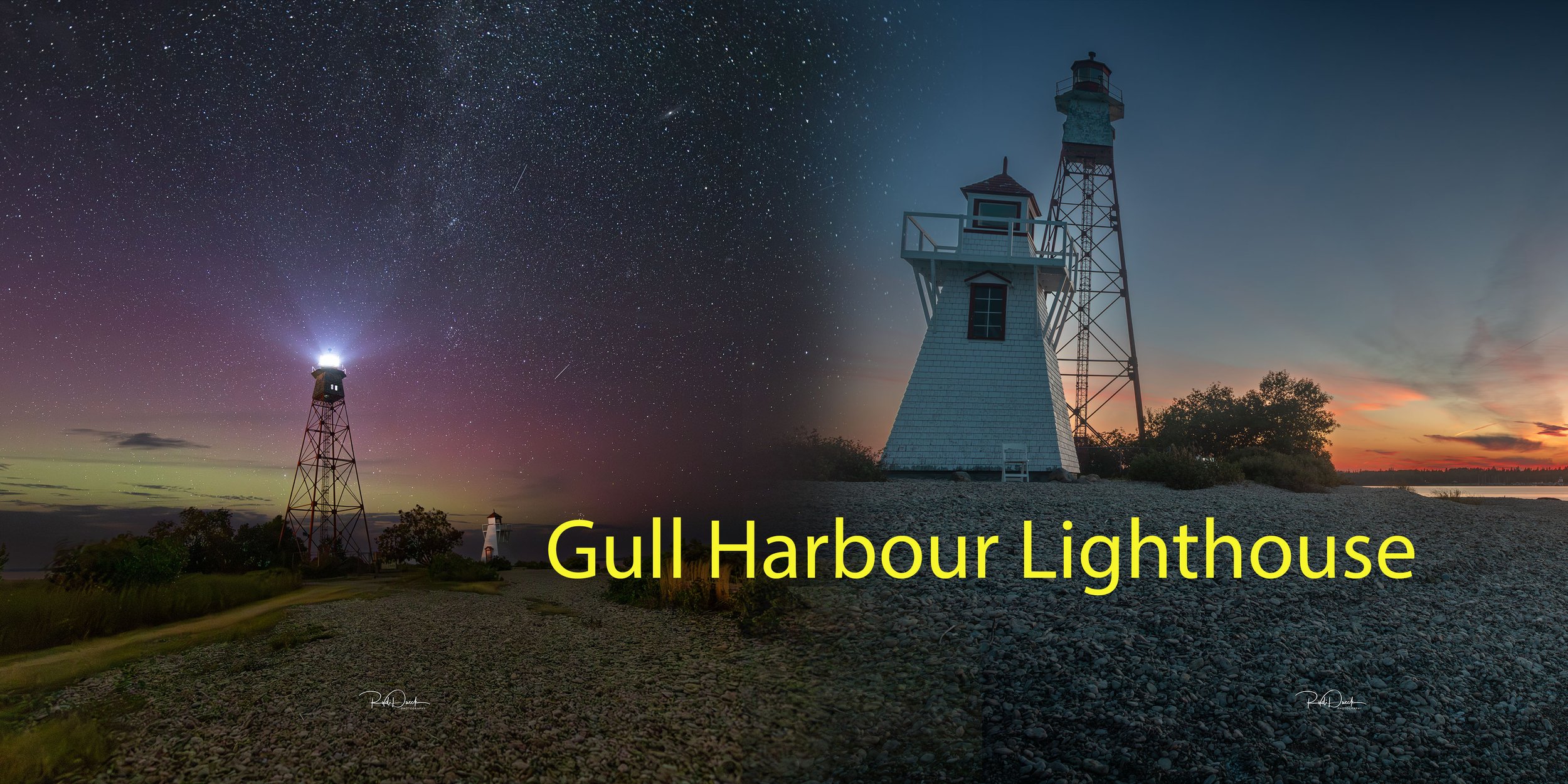 Hecla Provincial Park | Sunset at Gull Harbour Lighthouse & Night Sky Photography with Aurora