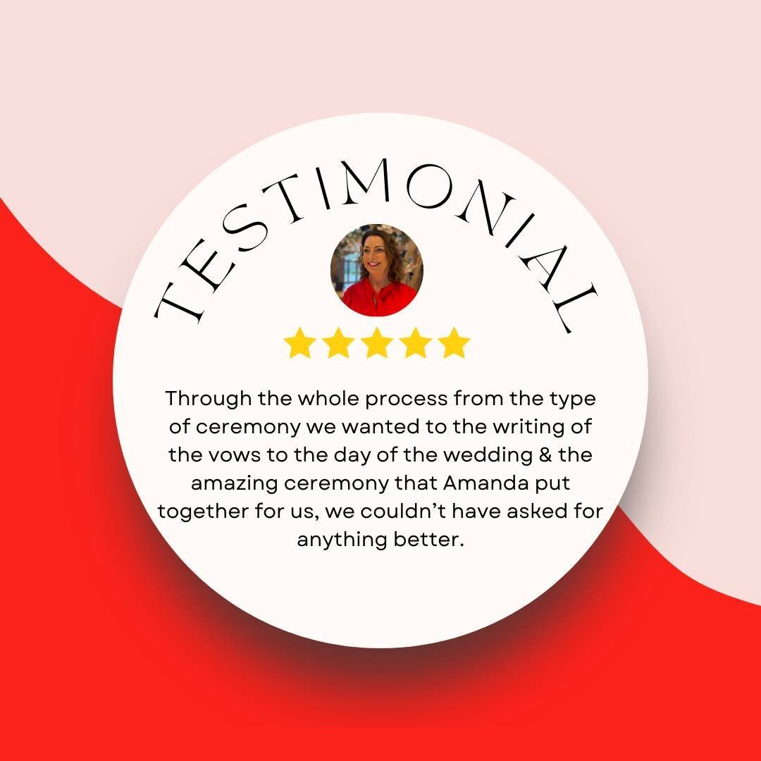 Gorgeous feedback from last month&rsquo;s wedding with Hannah and Andy ❤️
This feedback brings tears to my eyes..and big joy to my heart #lovethiswork
We knew Amanda was the right person &amp; celebrant for us after our introductory meeting.
Amanda i