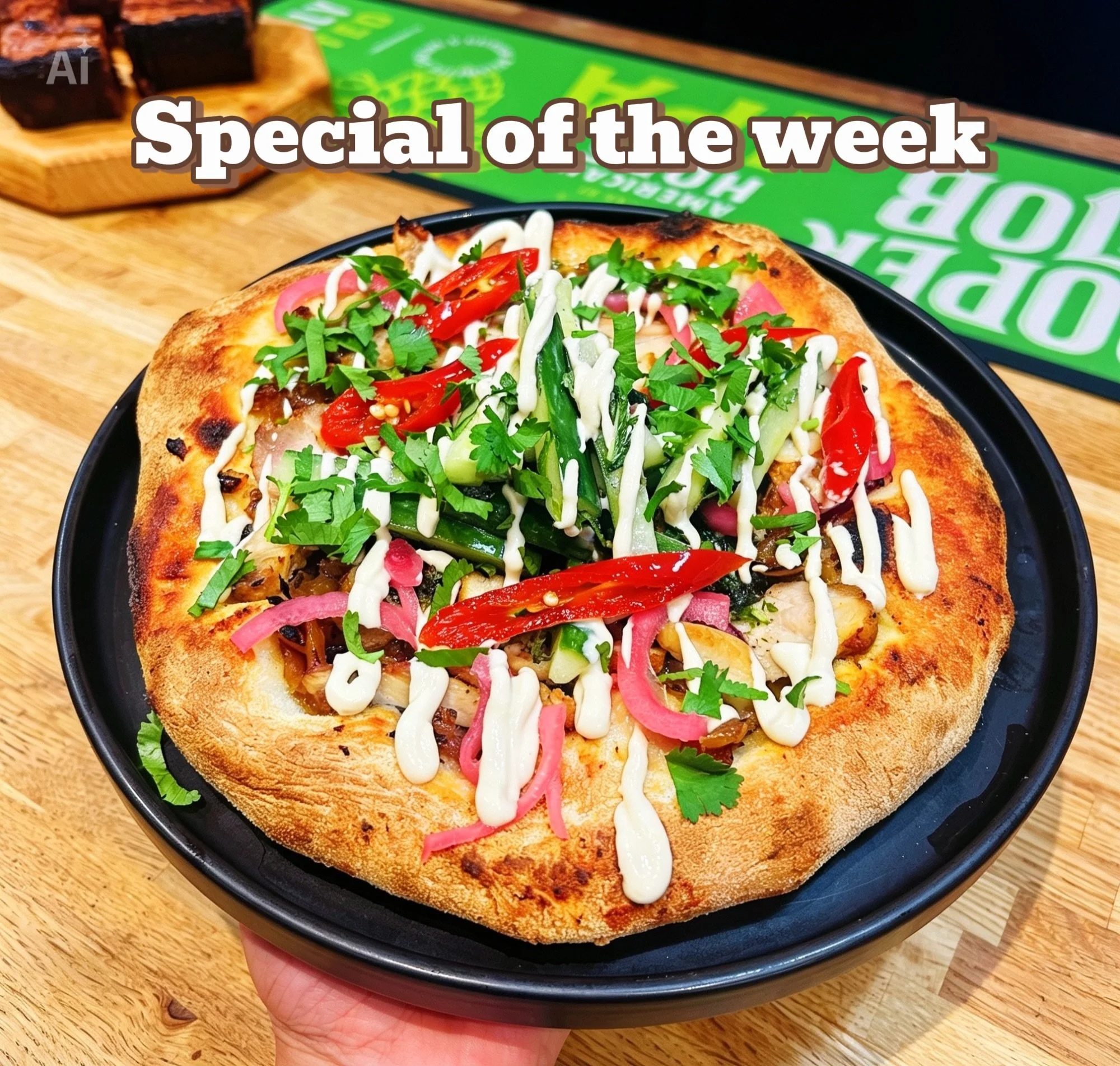 ✨ Special of the Week ✨

Spiced chicken &amp; red onion flatbread topped with cucumber, mint, pickled chillies, and finished with a creamy tahini yogurt. Fresh, vibrant, and packed with flavour.

Available this week while it lasts!

#cafespecial #lun