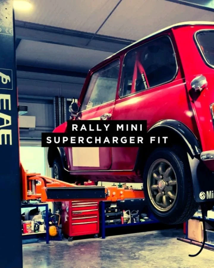 The Evocation Rally Mini. A work in progress.

The supercharger arrived and was fitted straight away.

Soon after, we moved on to the next essential upgrade, the new fuel system to match.

To be continued&hellip;