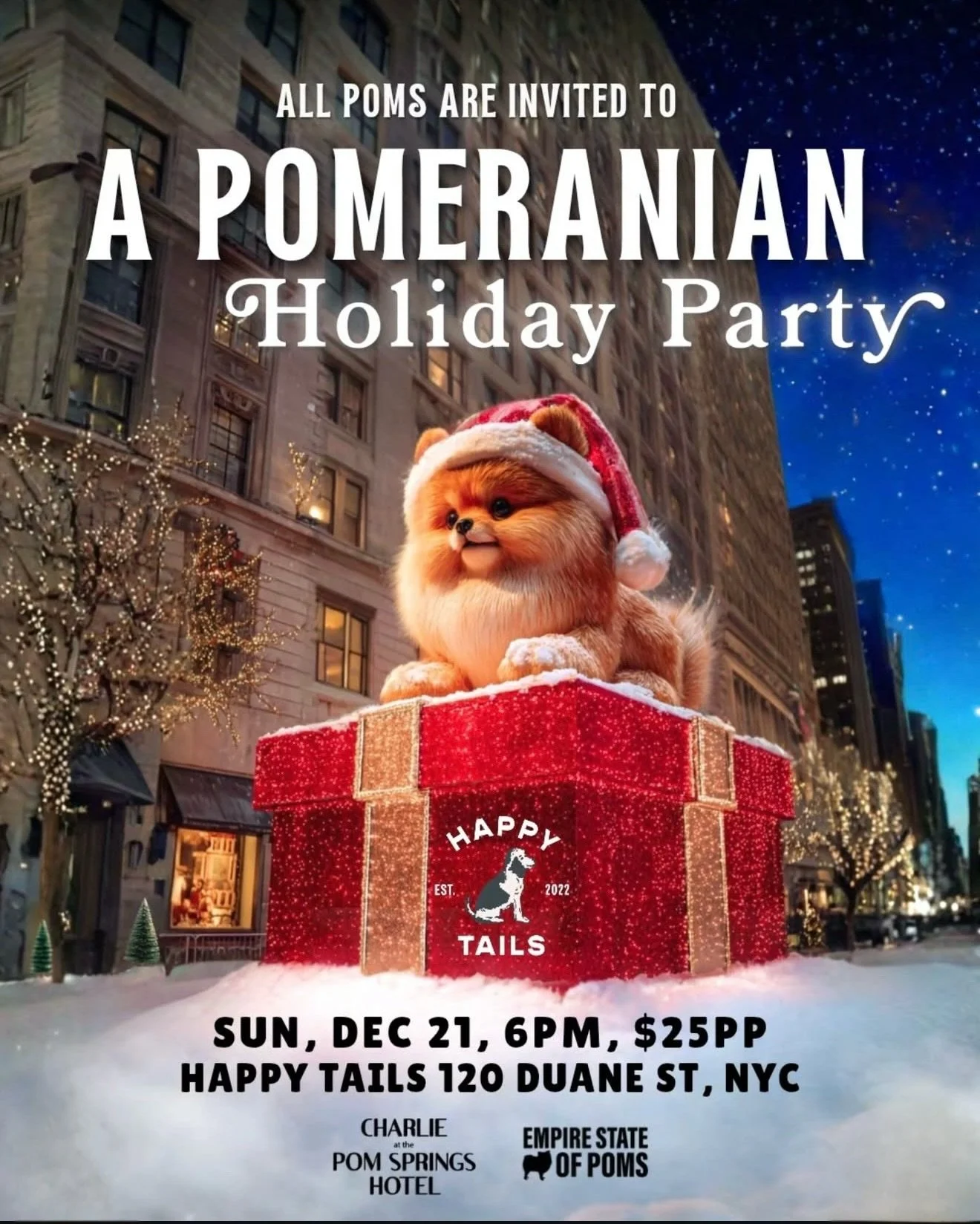 A Sold Out Pomeranian Holiday Party at Happy Tails