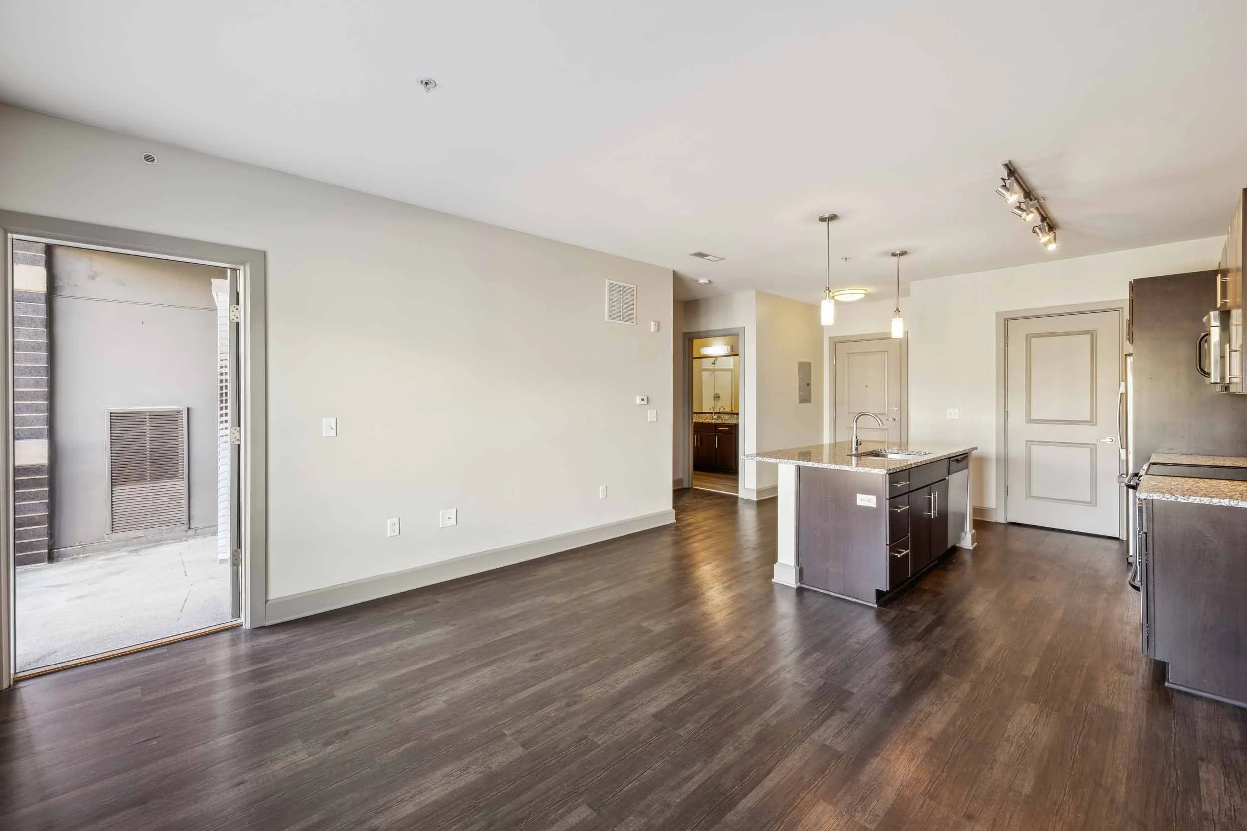 Aston Place | Short North Apartments in Columbus, OH | Living Room and Kitchen