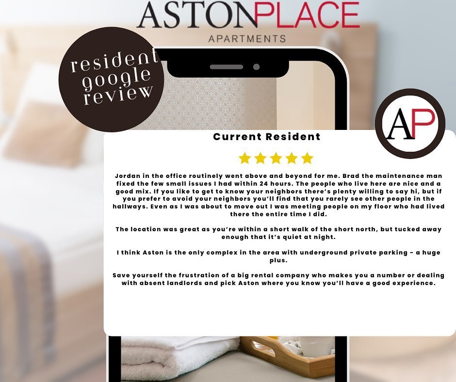 We strive to provide the BEST customer service and our residents experience here at Aston Place is our # 1 priority. Thank you so much for providing this feedback ⭐️⭐️⭐️⭐️ #shortnorthcolumbus#columbusapartmentliving