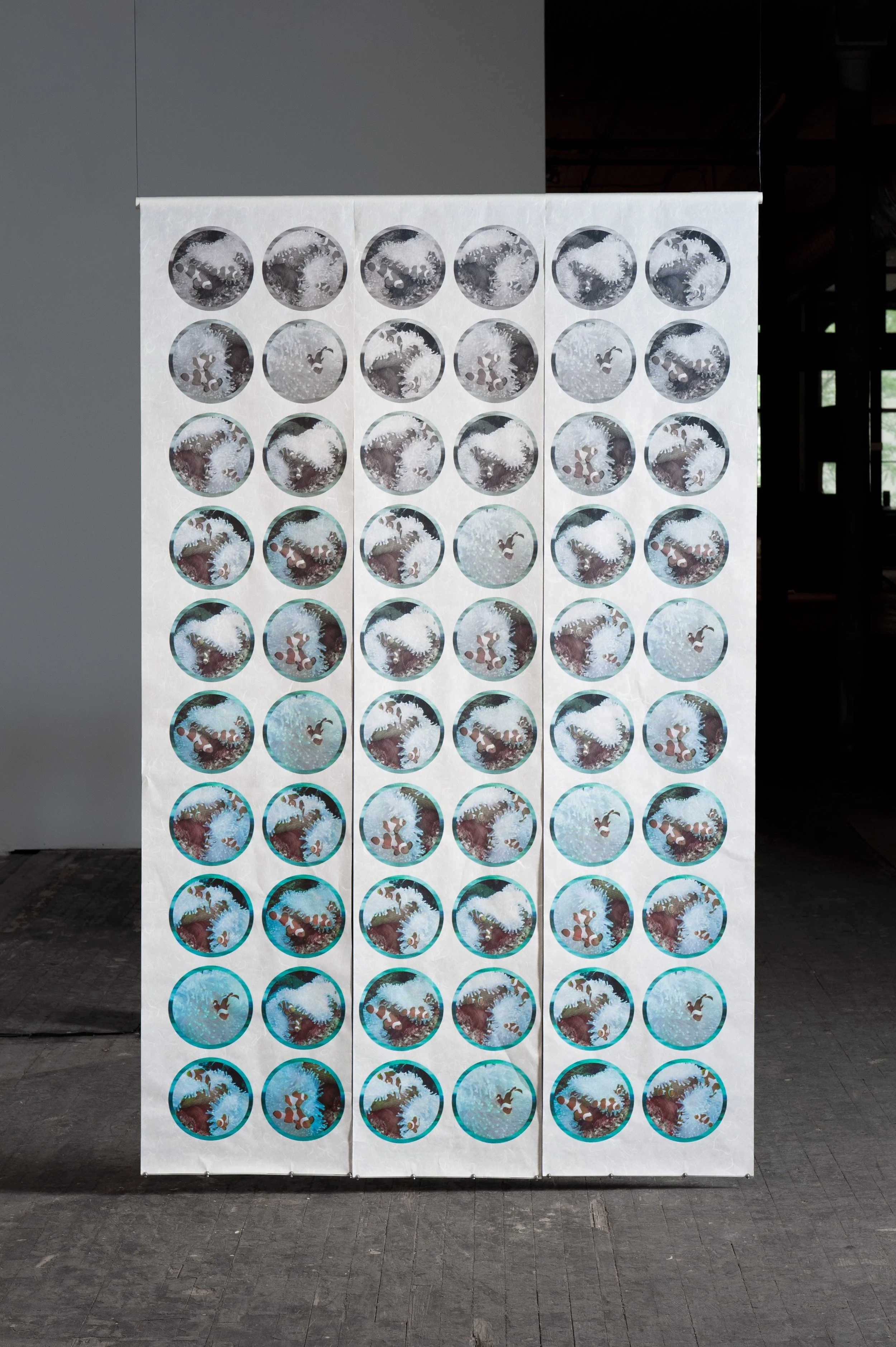 Exigency, 3 panels, 20” x 98”
Inkjet print on hand-made Unryu rice paper