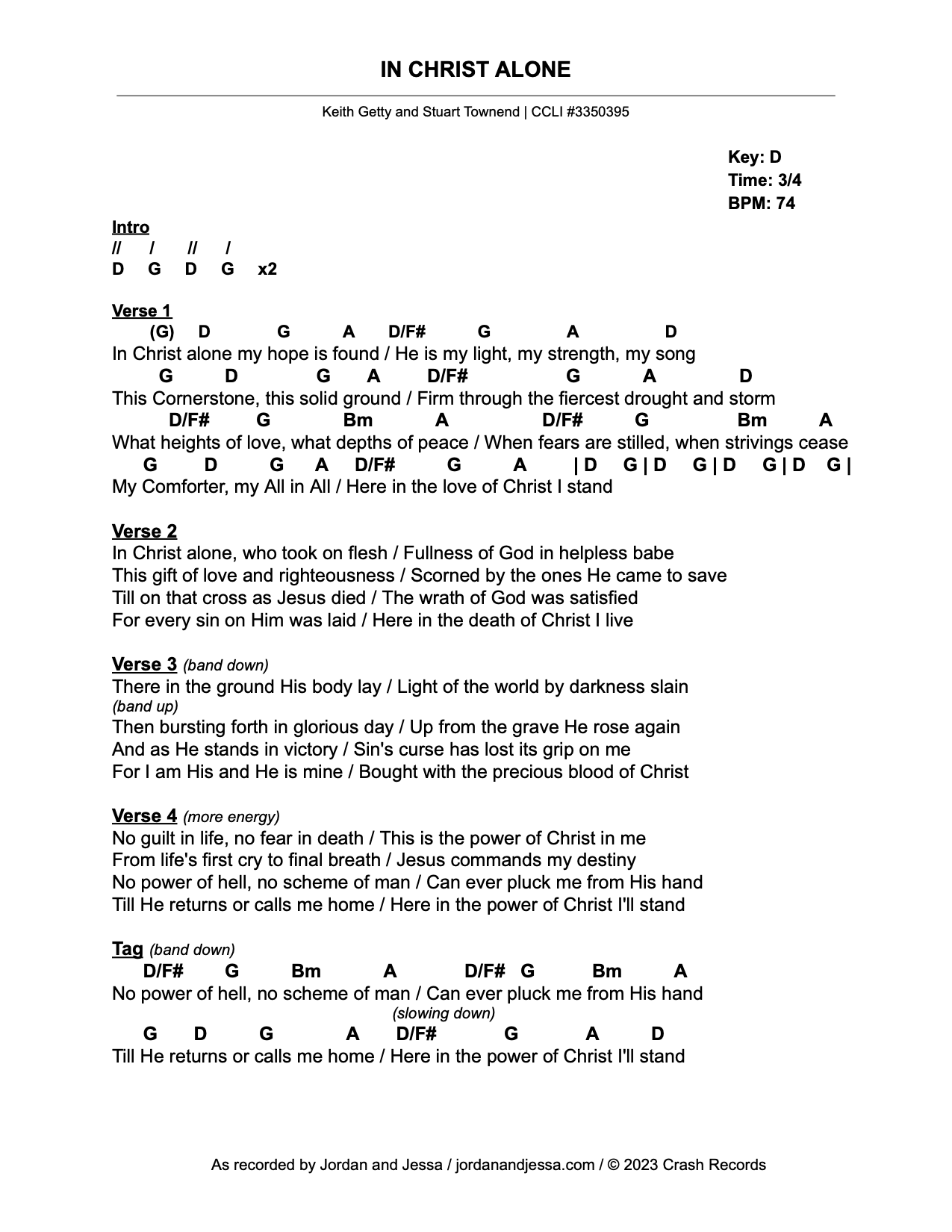 Guitar Chords In Christ Alone