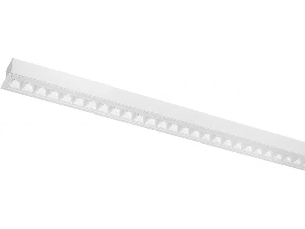 Linear lighting fixture with UGR19 optics