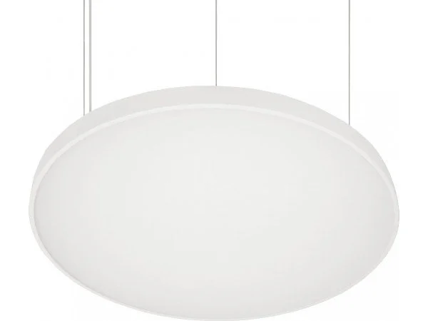 Suspended slim circular LED light fixture