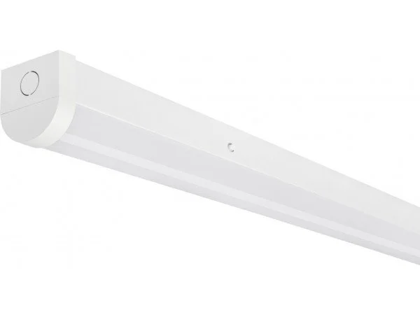 White LED office ceiling light fixture with a modern minimalist design.