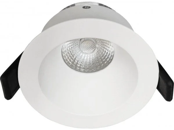 Ceiling-mounted white recessed LED downlight with Low Glare