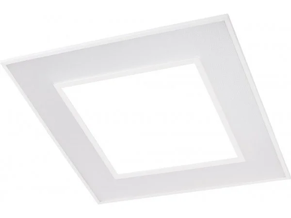 White square recessed ceiling light fixture