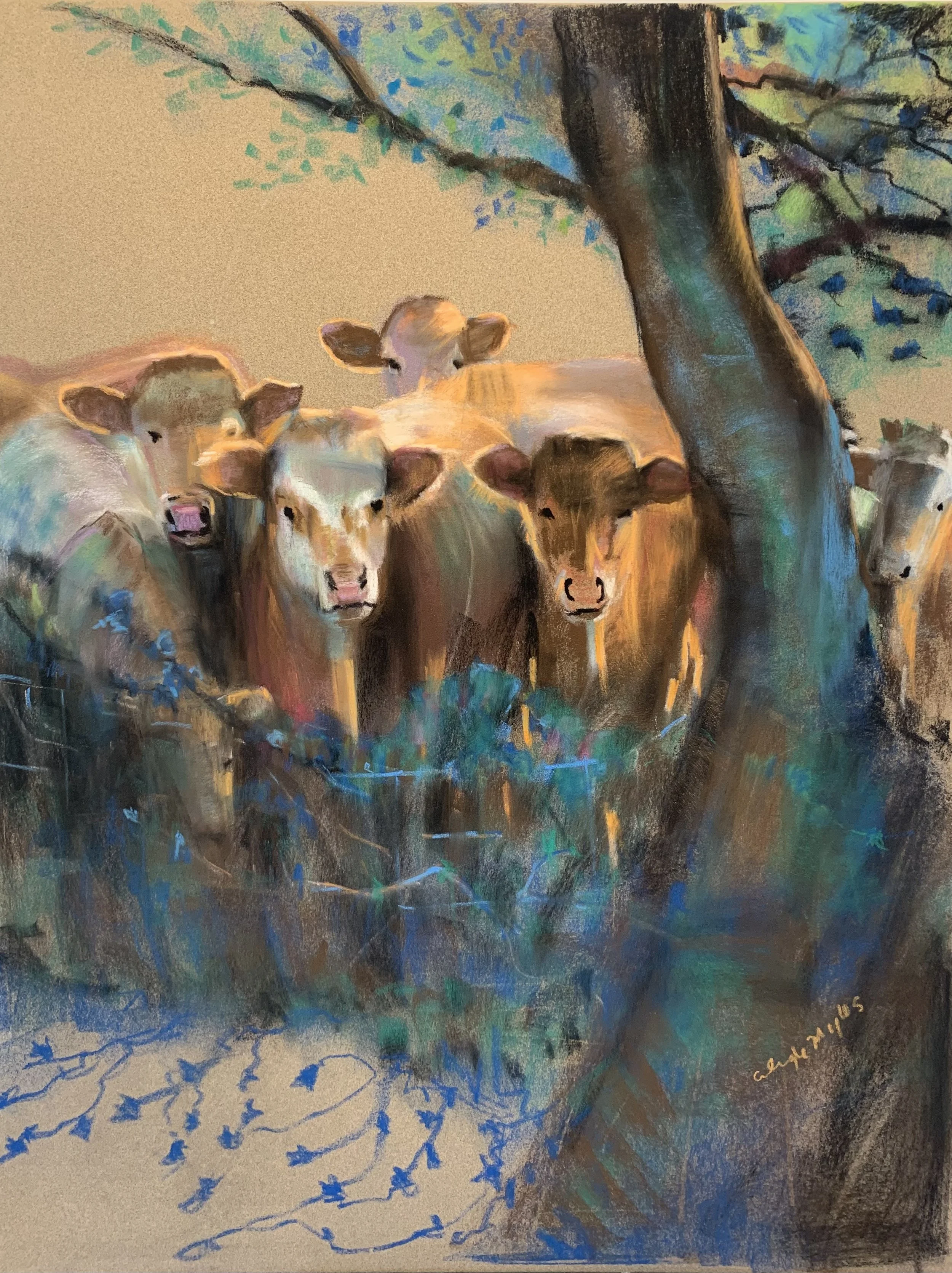 Over The Hedge       Pastel  
 Available at Gra Gallery, Naas, Co. Kildare