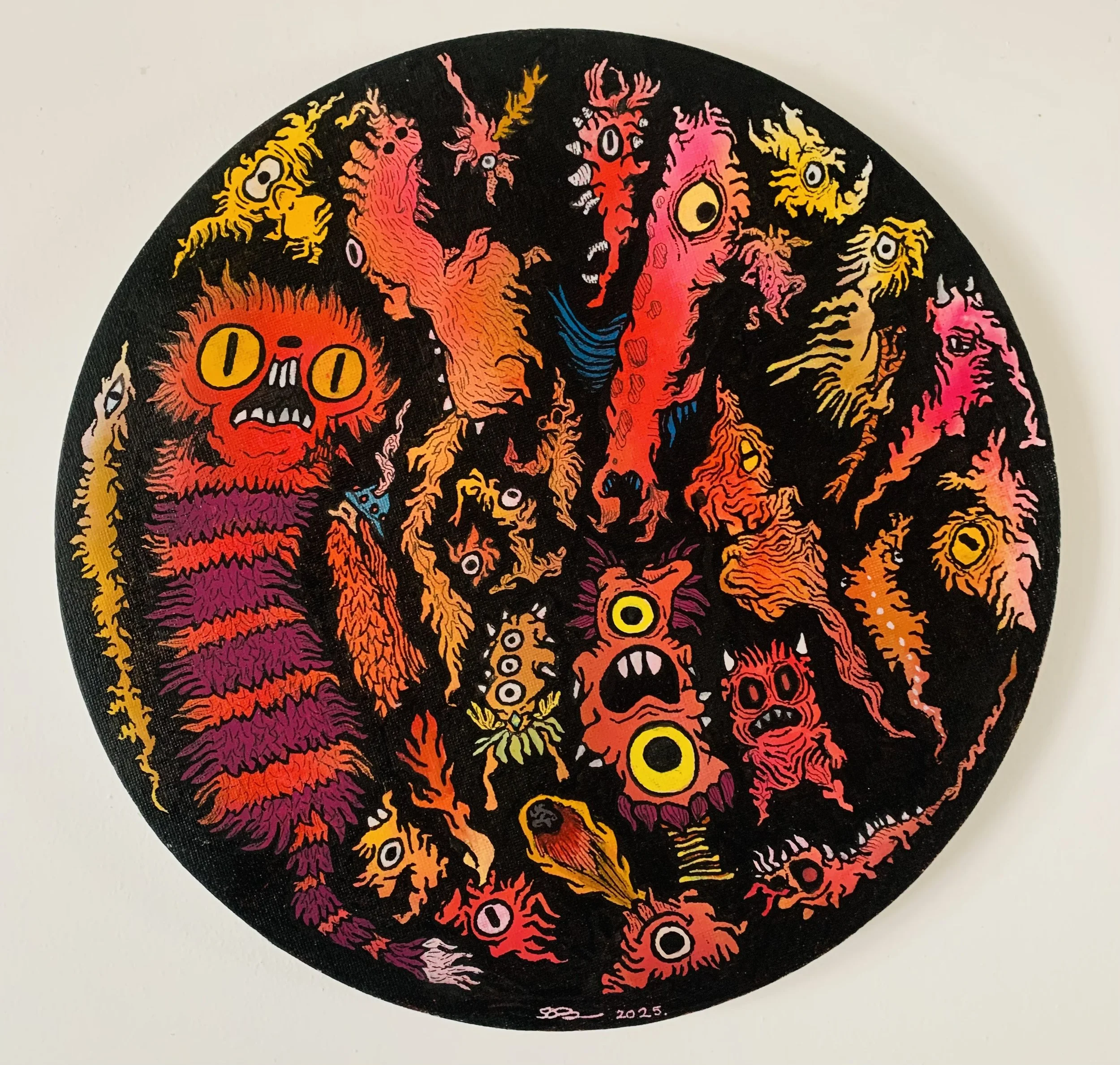 "My Head" (Acrylic on Canvas 30cm Diameter)