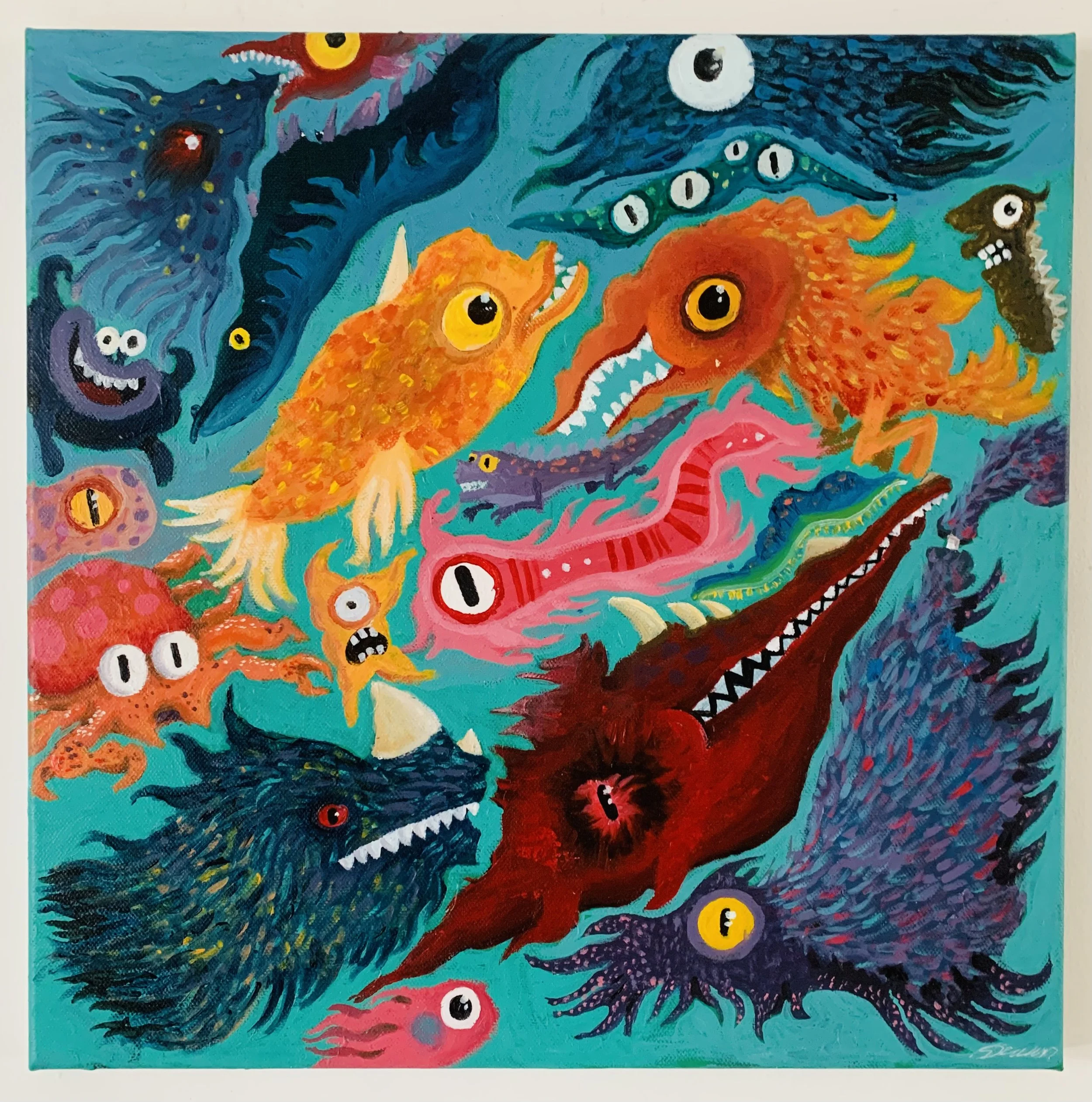 Nightmare in a Tidepool (Acrylic on Canvas)