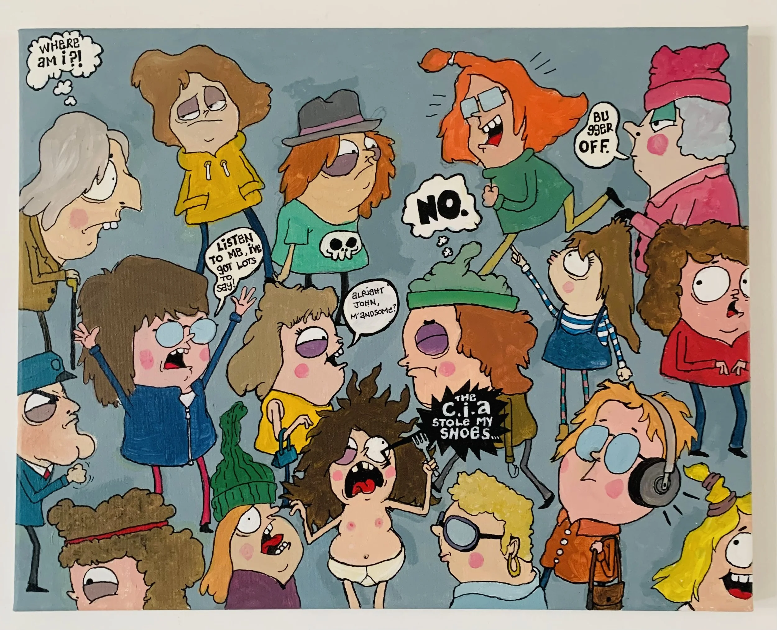 "In a Cornish Country Town " (Acrylic on Canvas 40cm x 51cm)