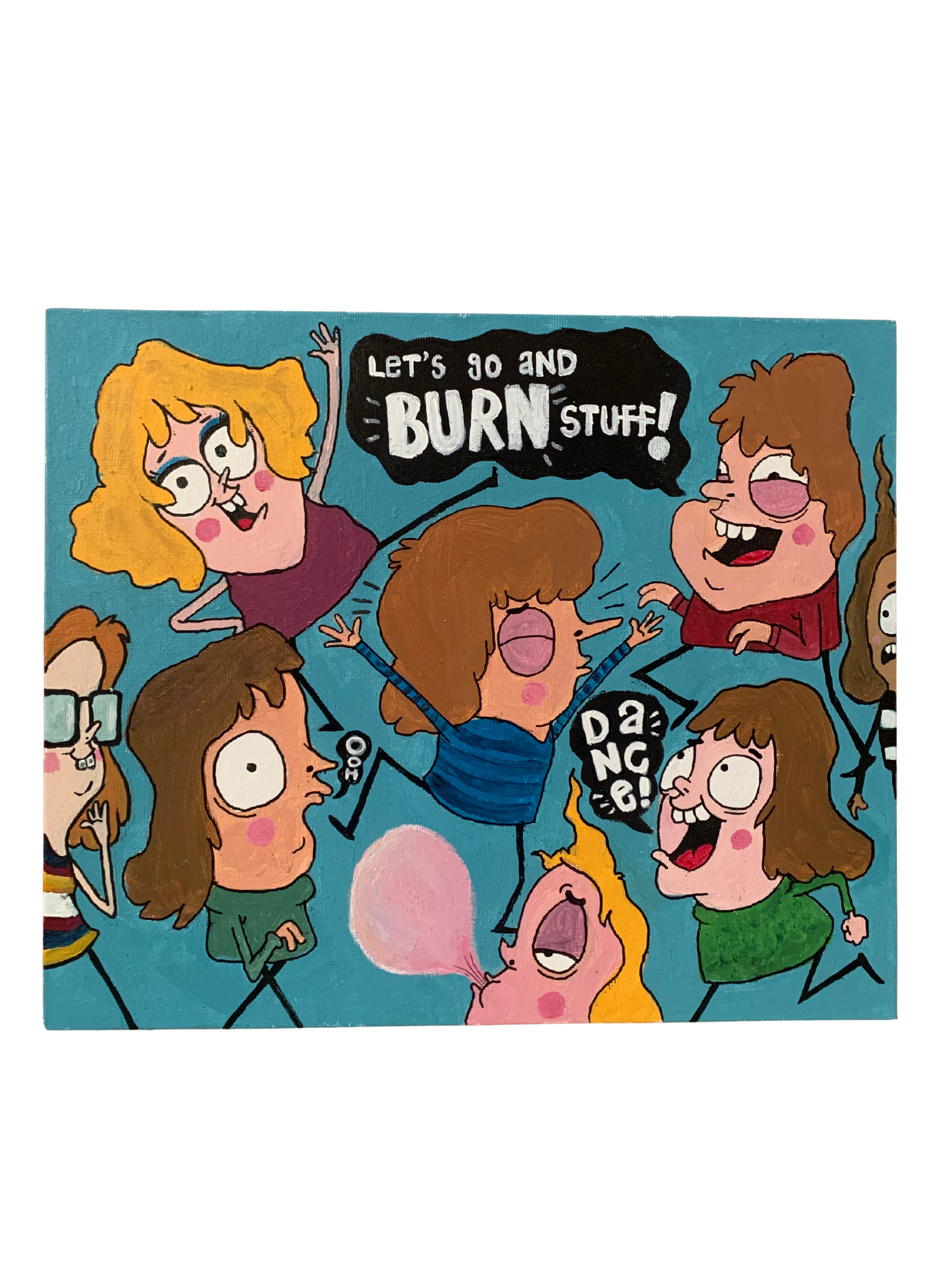 "Party at Mine" (Acrylic on Canvas Board 25.5cm x 30cm)