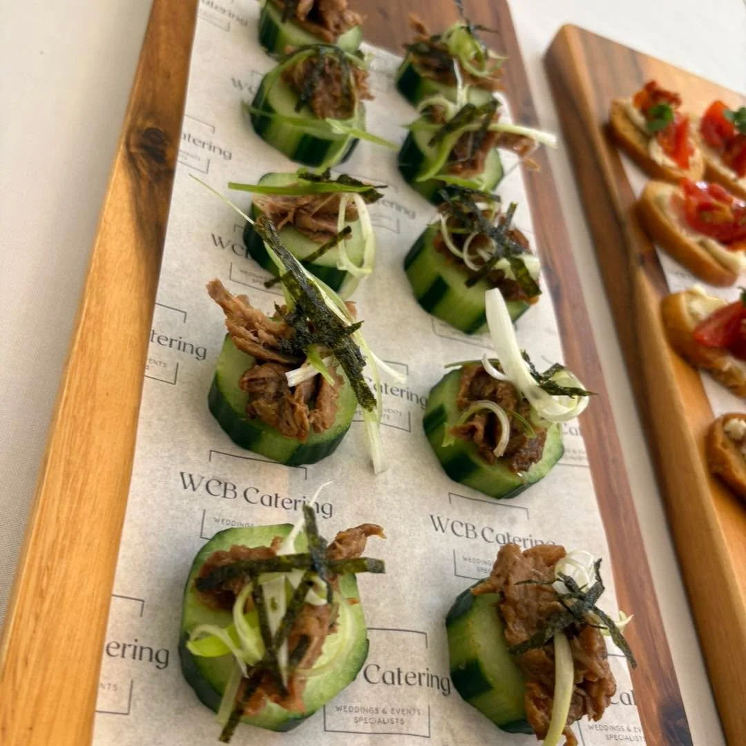 A beautiful canap&eacute; from our recent wedding showcase at The Lyric Rooms ✨ 

confit duck | cucumber | spring onion | crispy nori 🦆