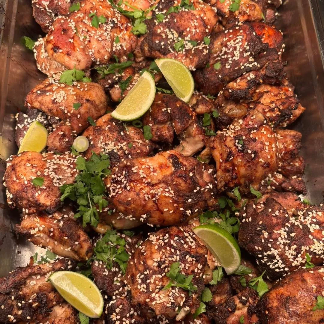 Five spice, honey &amp; sesame chicken thighs🤤

Taken from our streetfood buffet menu! A firm favourite for our wedding couples upgrading their evening food experience🤩

Only a handful of dates left for summer 2026! And booking has never been easie