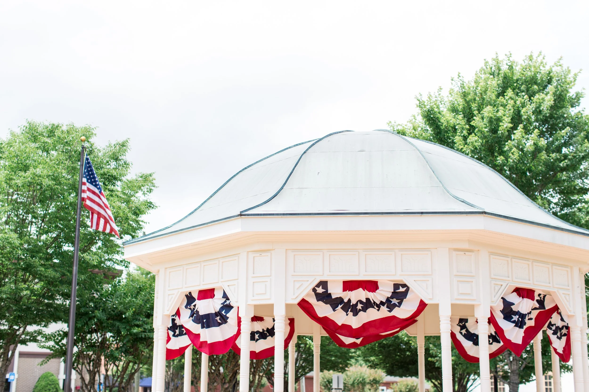 Downtown Canton, GA Gazebo surrounded by local businesses