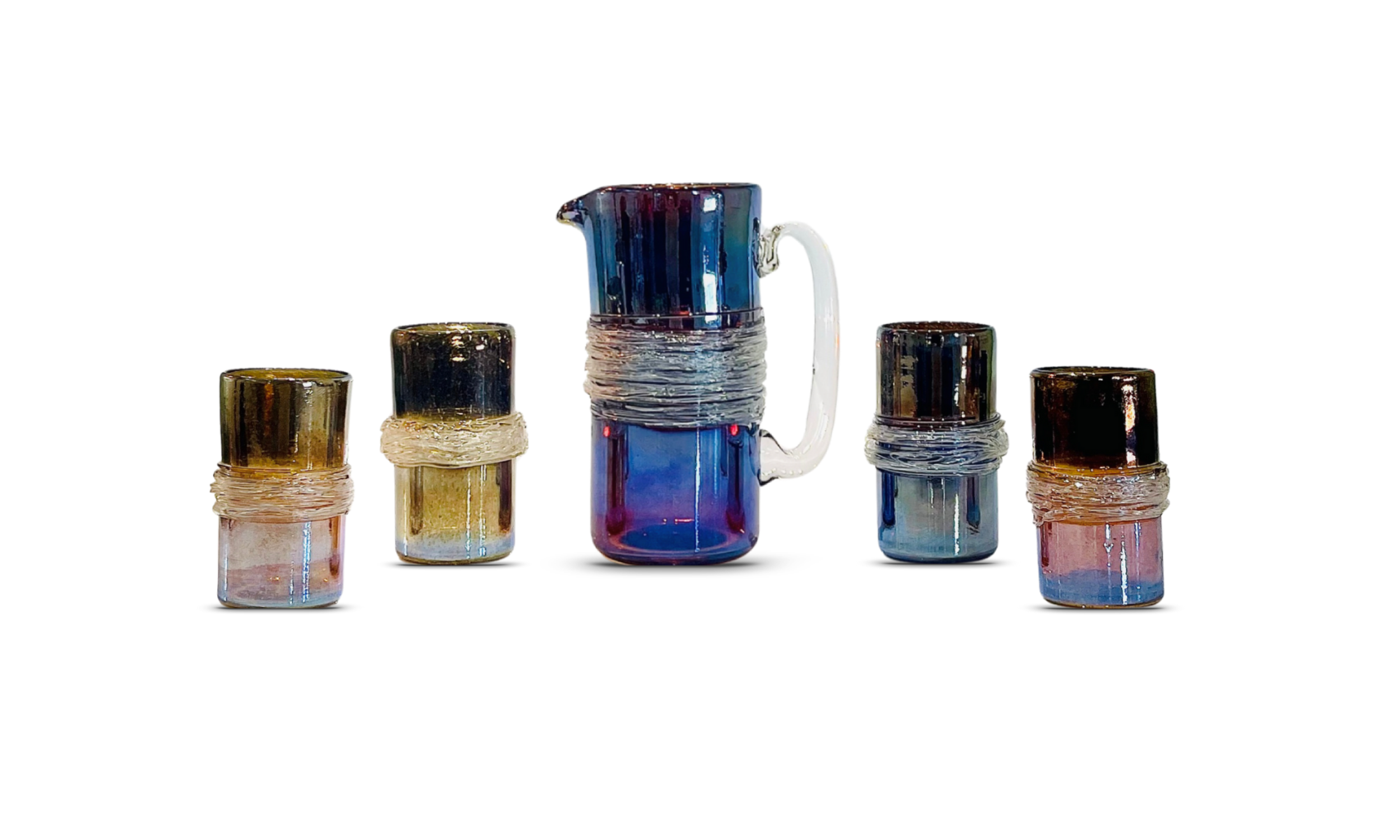 Modern Glass Pitcher Set with Glasses