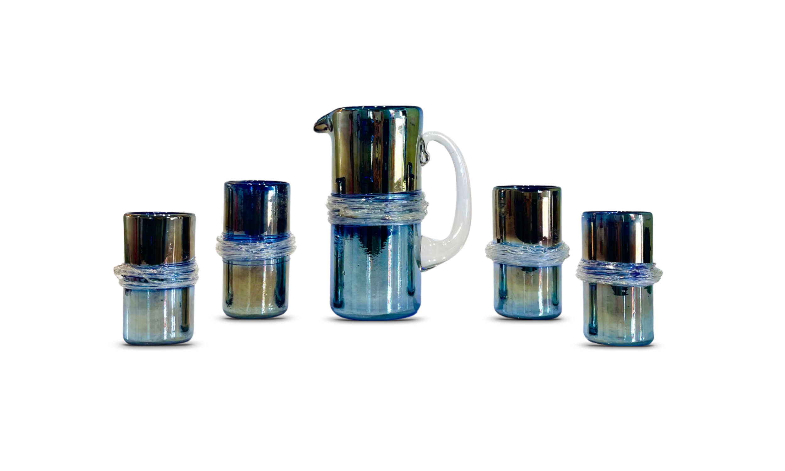 Modern Glass Pitcher Set with Glasses