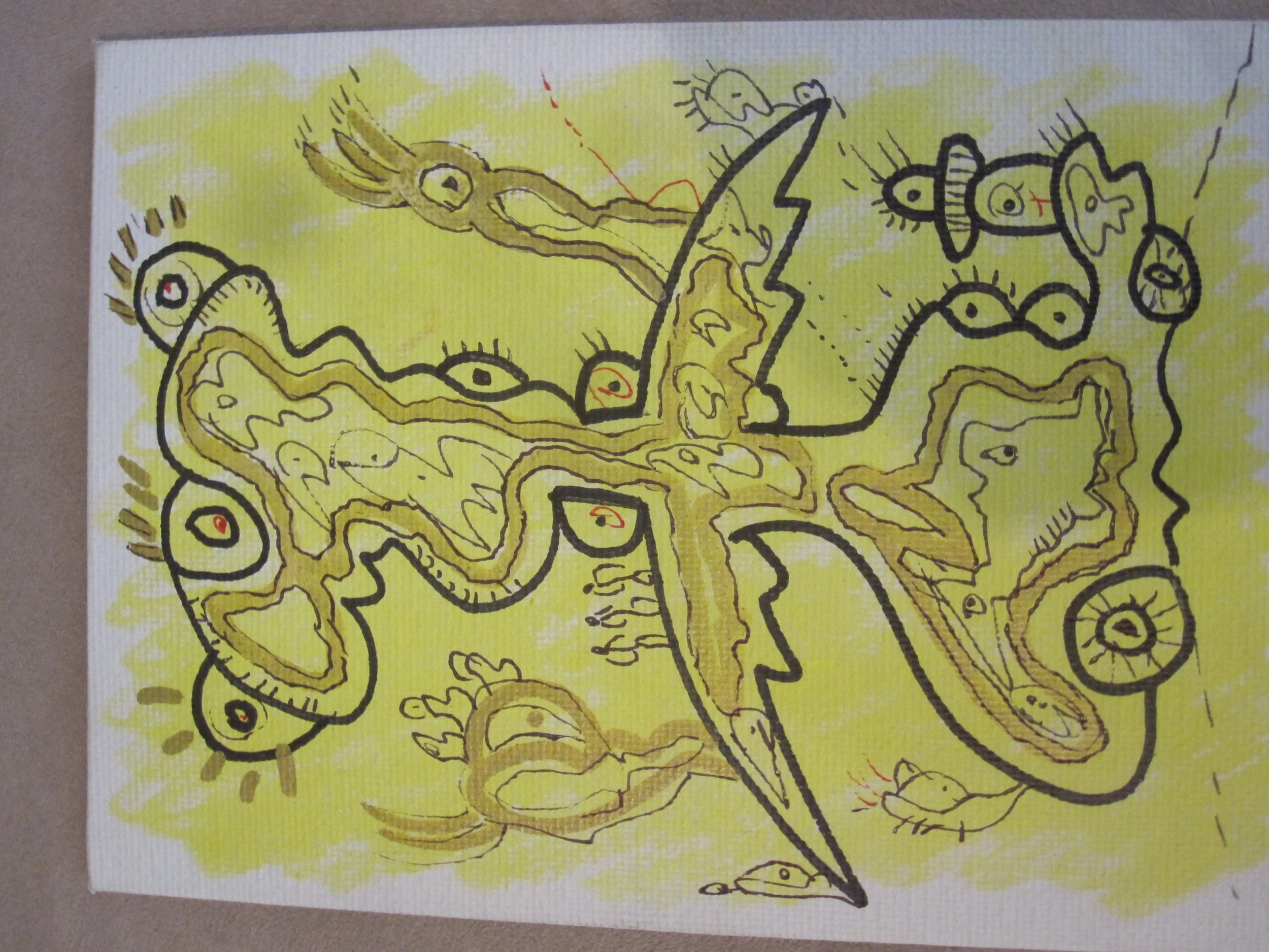 ERWIN, scrate-board-ago ago, Sharpie on skateboard from film, $750