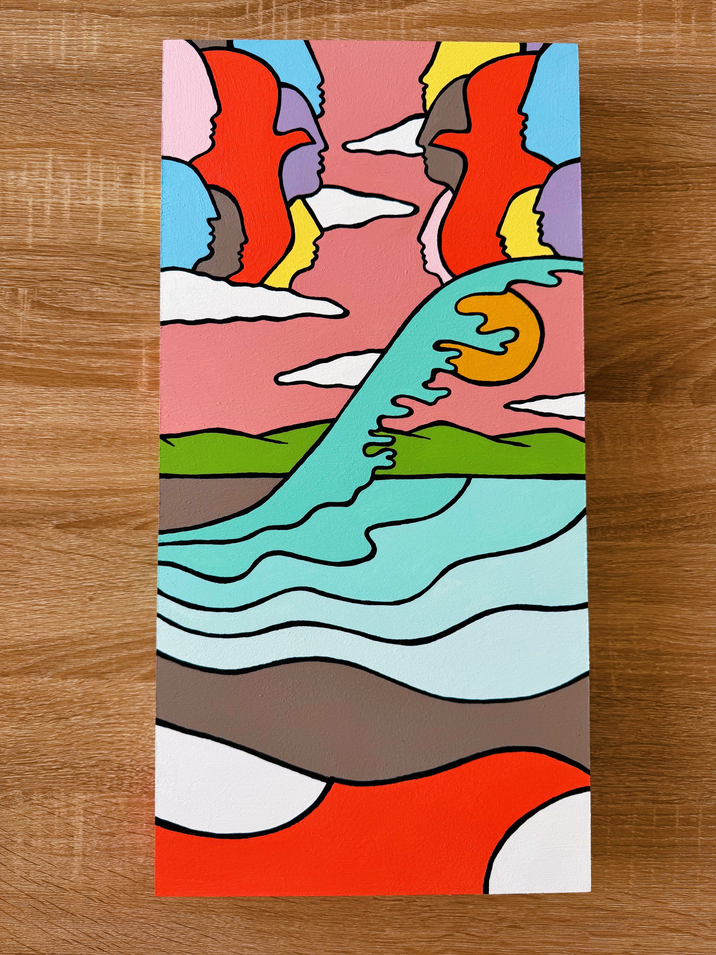 "Dreams Beneath the Waves" by Priscilla Witte / 20 x 10 x 2 (on wood panel) / $550