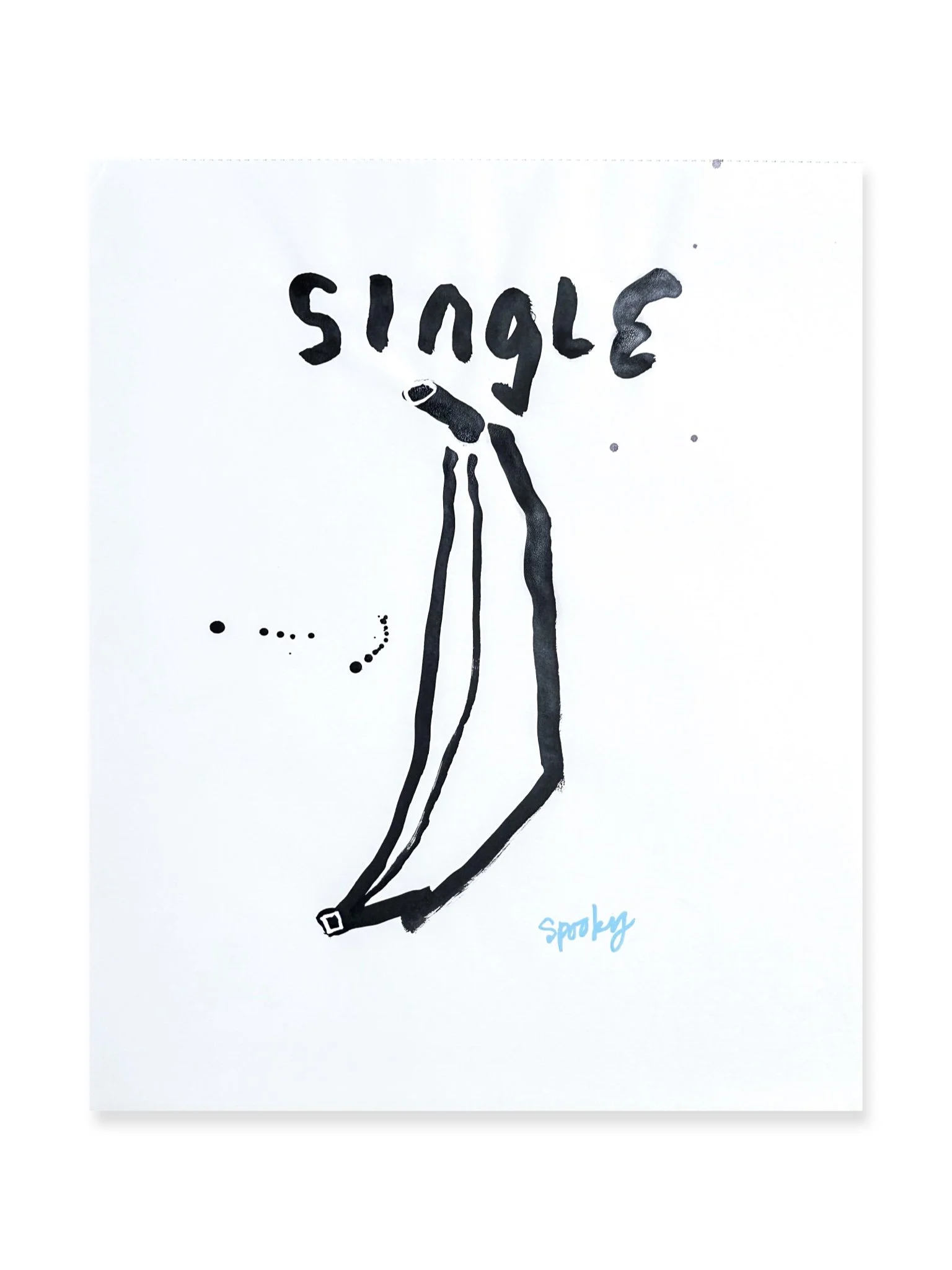 "Single", sumi ink on paper, 17 x 14 inches