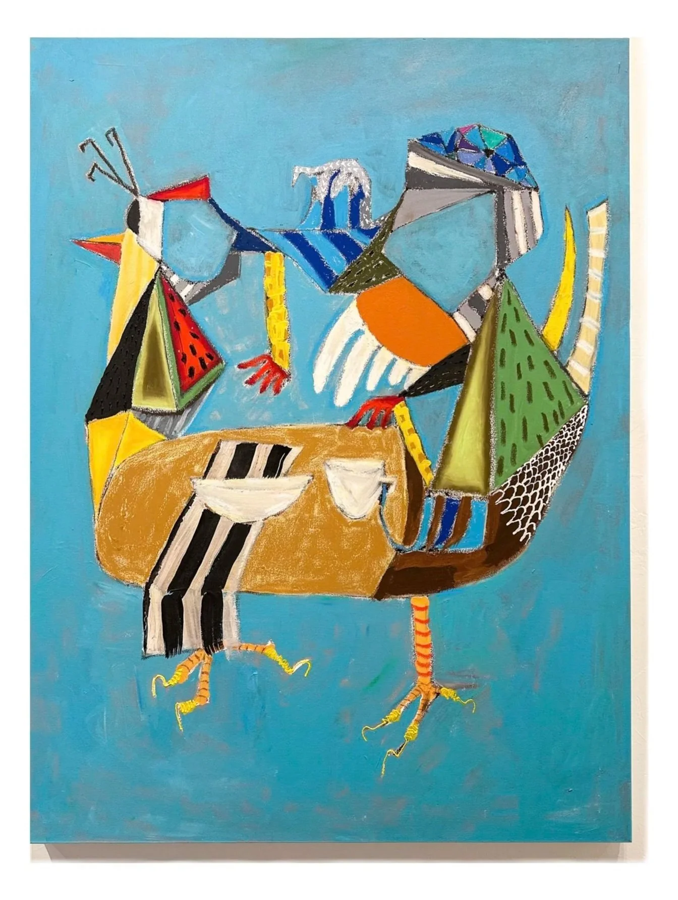 "Helpful Animal", acyrlic, oil stick, grahite, sumi ink on canvas, 40 x 30 inches