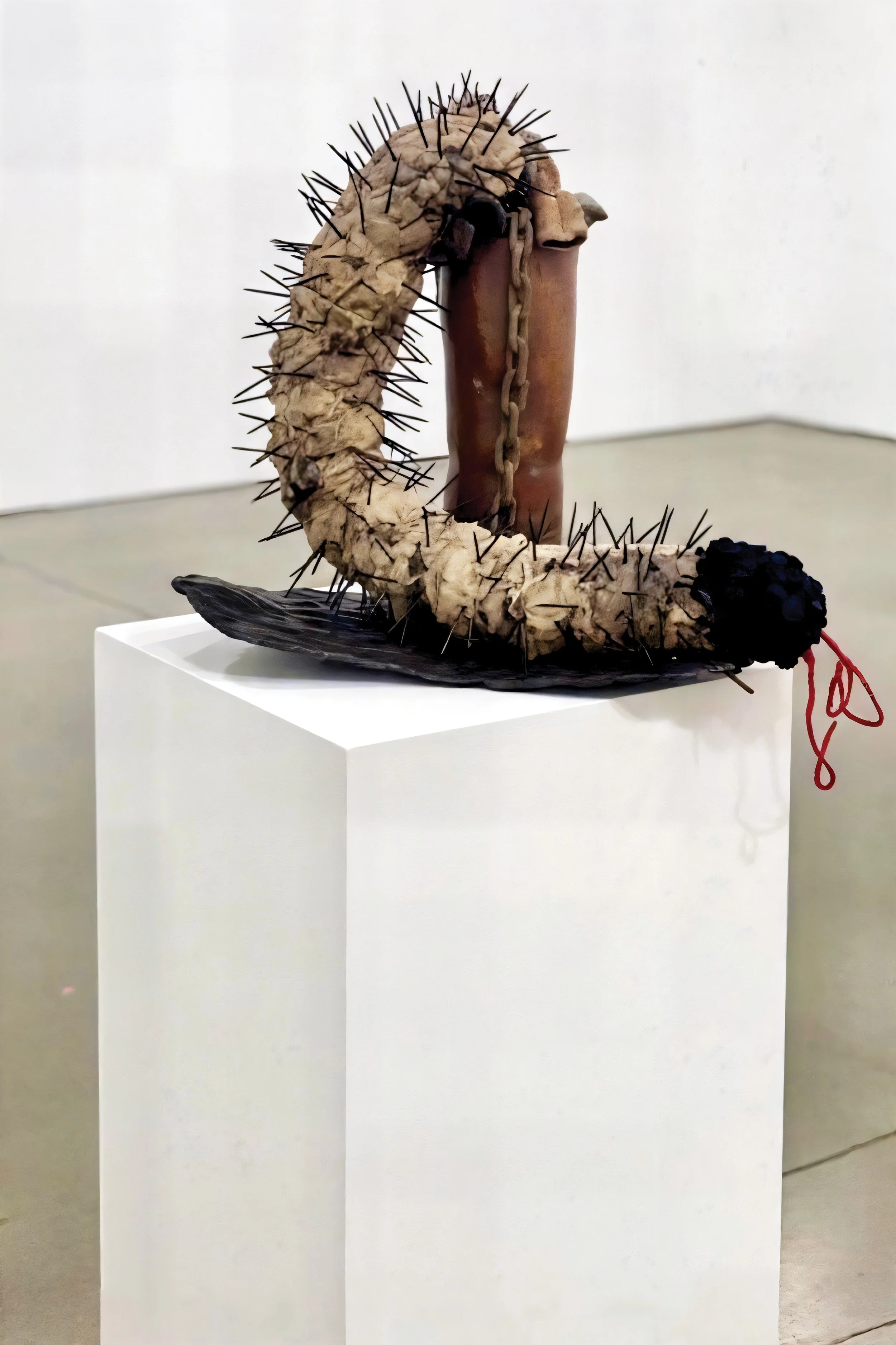 Marianna Baker, Crawled Out, Ceramic  + Fiber Art, 16x32x8", $1500