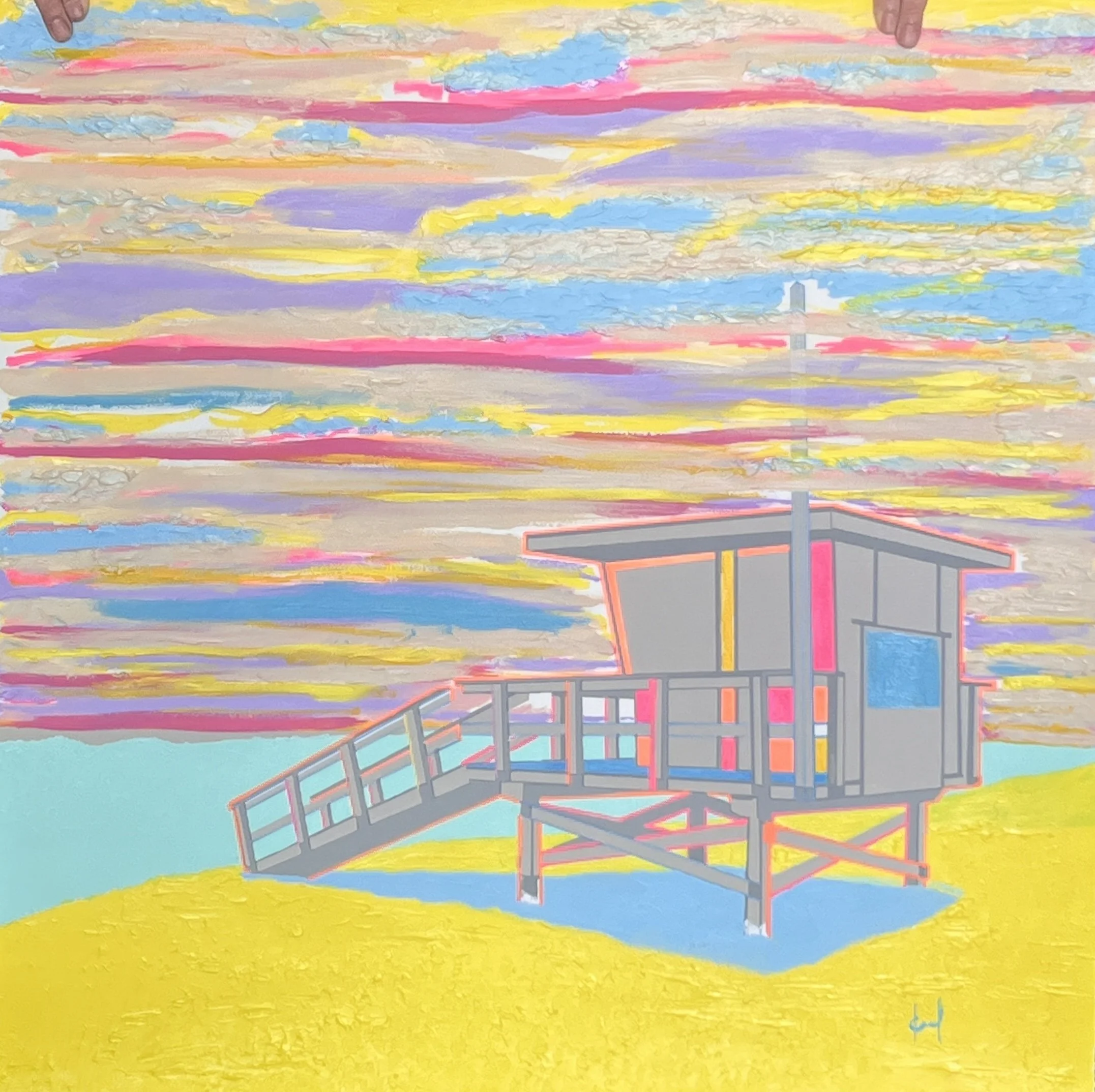 Joanna Garel, Rainbow, mixed media on paper, 35 x 35 in. (framed), $1850