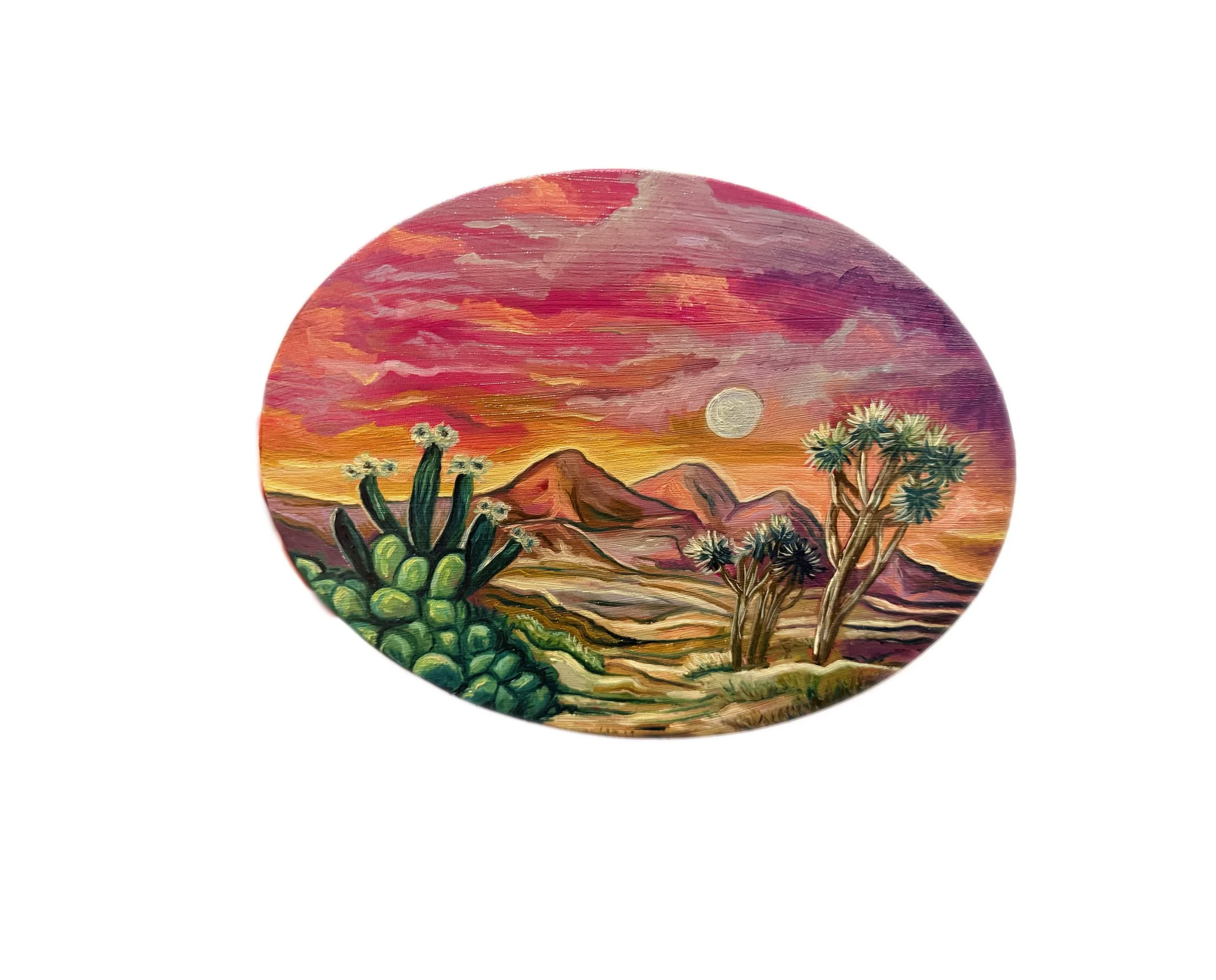 Nefertara, California Sunset, Oil on canvas, 14" x 7" x 0.5", $765