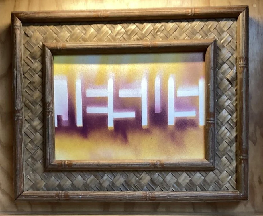 Mark X Farina, Jesus can you see it, Aerosol and water color paper, Bamboo wood frame, 14 x 18", $800