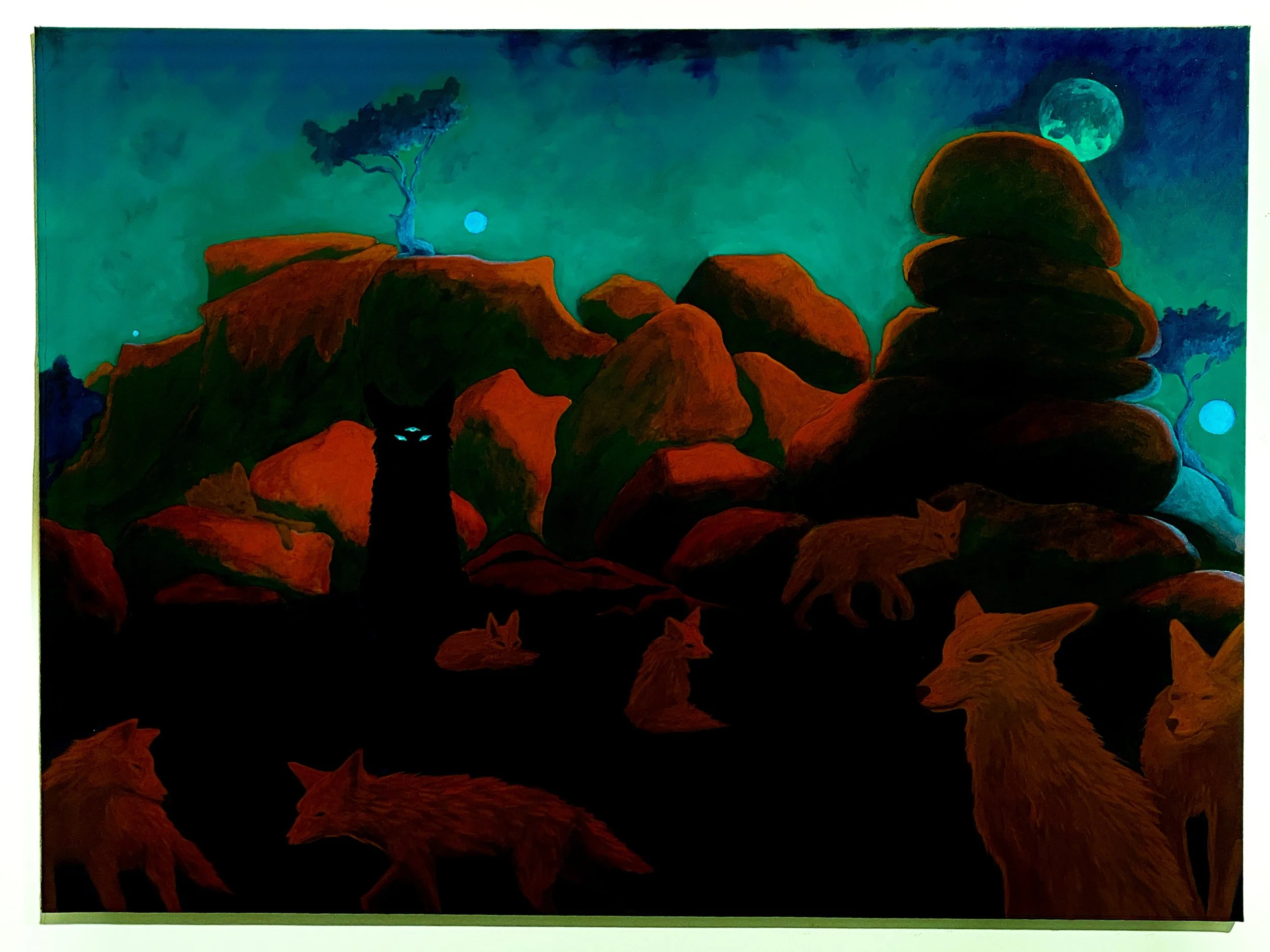 JM Wilson, Native Fear, Acrylic on Canvas, 30” x 34”, $1500