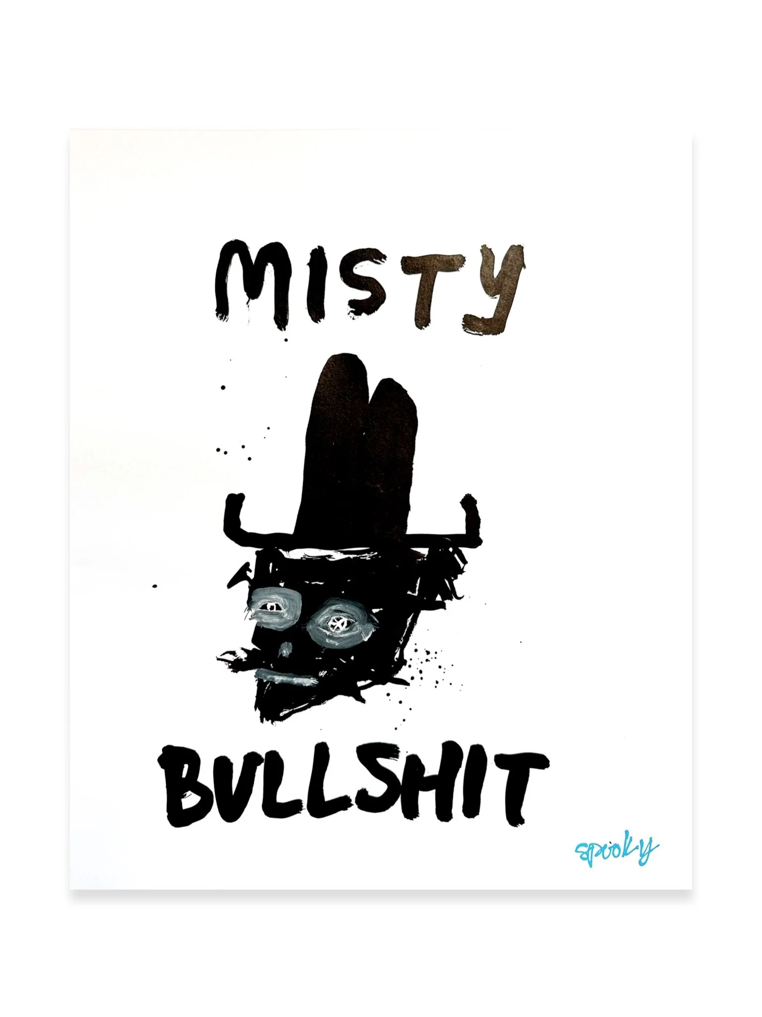 "Misty BS", sumi ink on paper, 17 x 14 inches