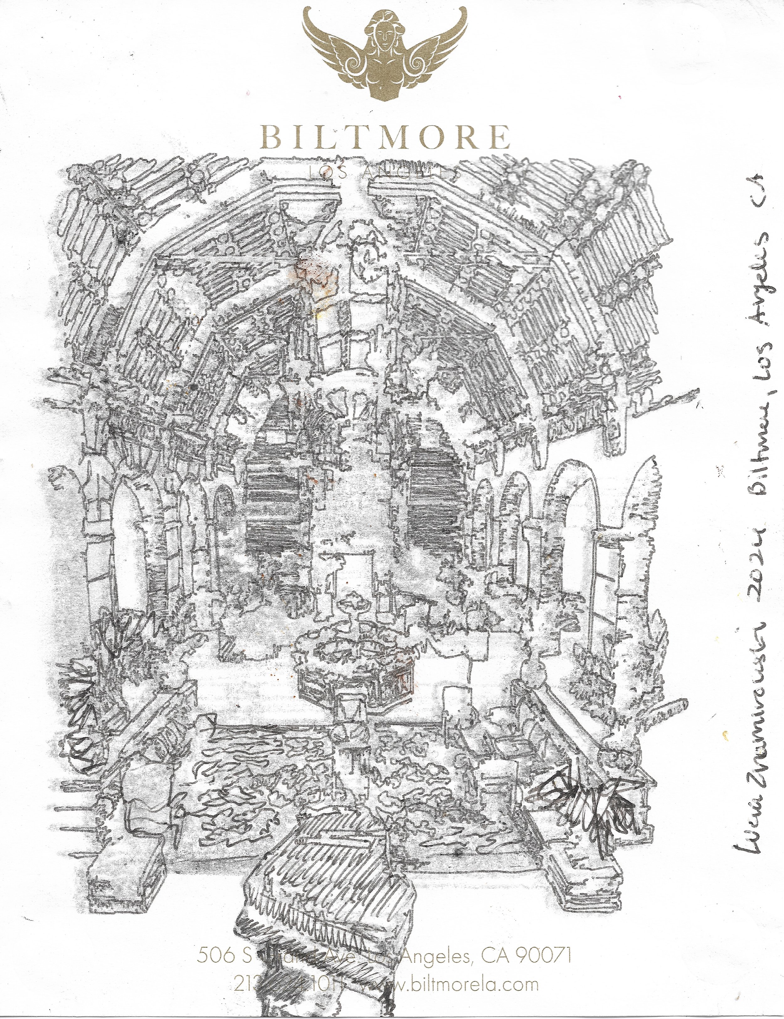 Lucia Znamirowski, The Biltmore Hotel, Drawing, 6 x 6 in., $250