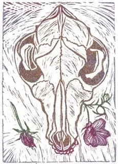 Lori Michelon, Coyote Skull, Mixed Media, 15.5 x 12.5 ", $300