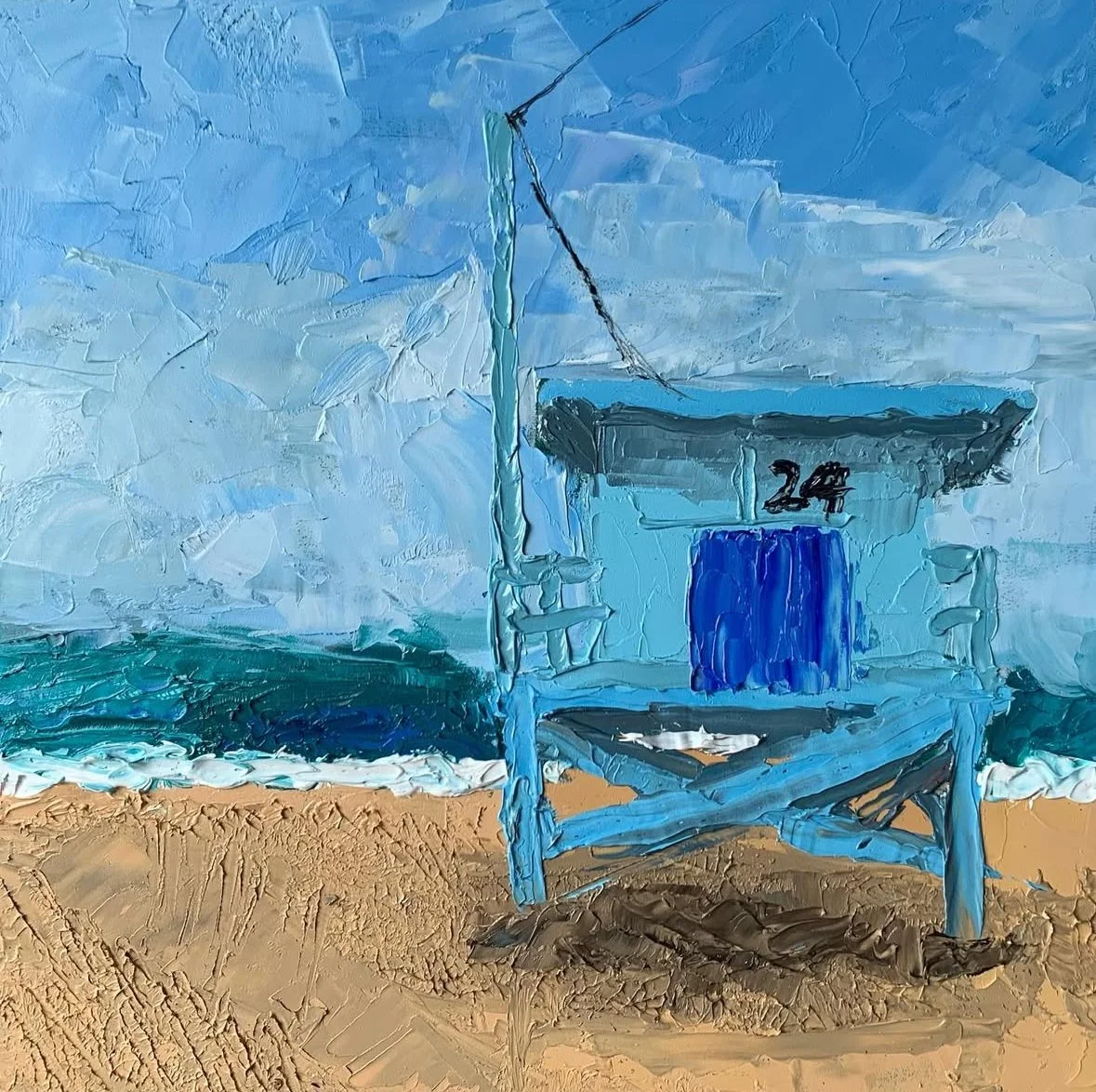 "Tower 24" by Kimberly Magana / 9.5" x 9.5" x 2" / $85