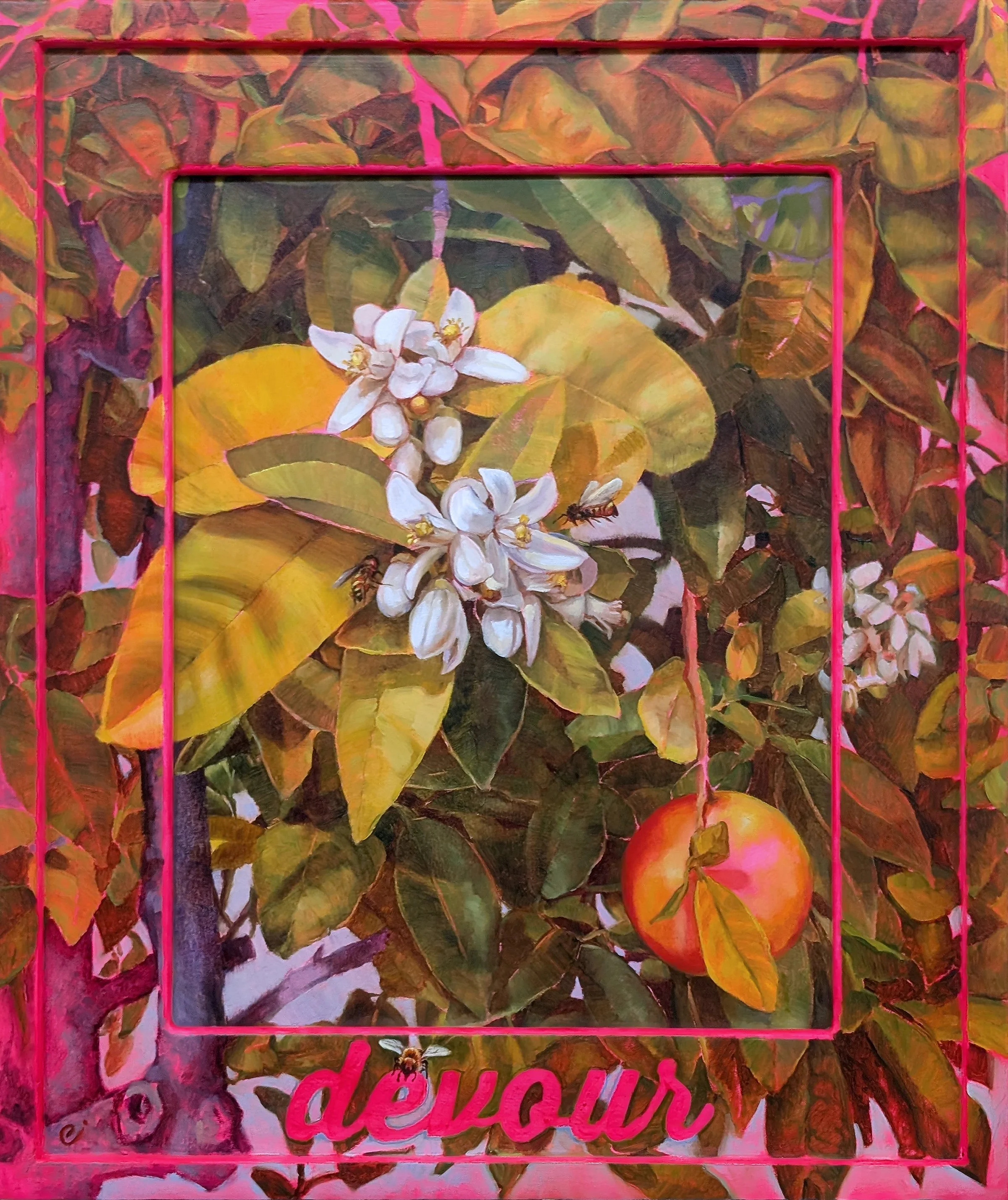 Christine E. White, Devour, oil, 18.75" x 15.75", $1200