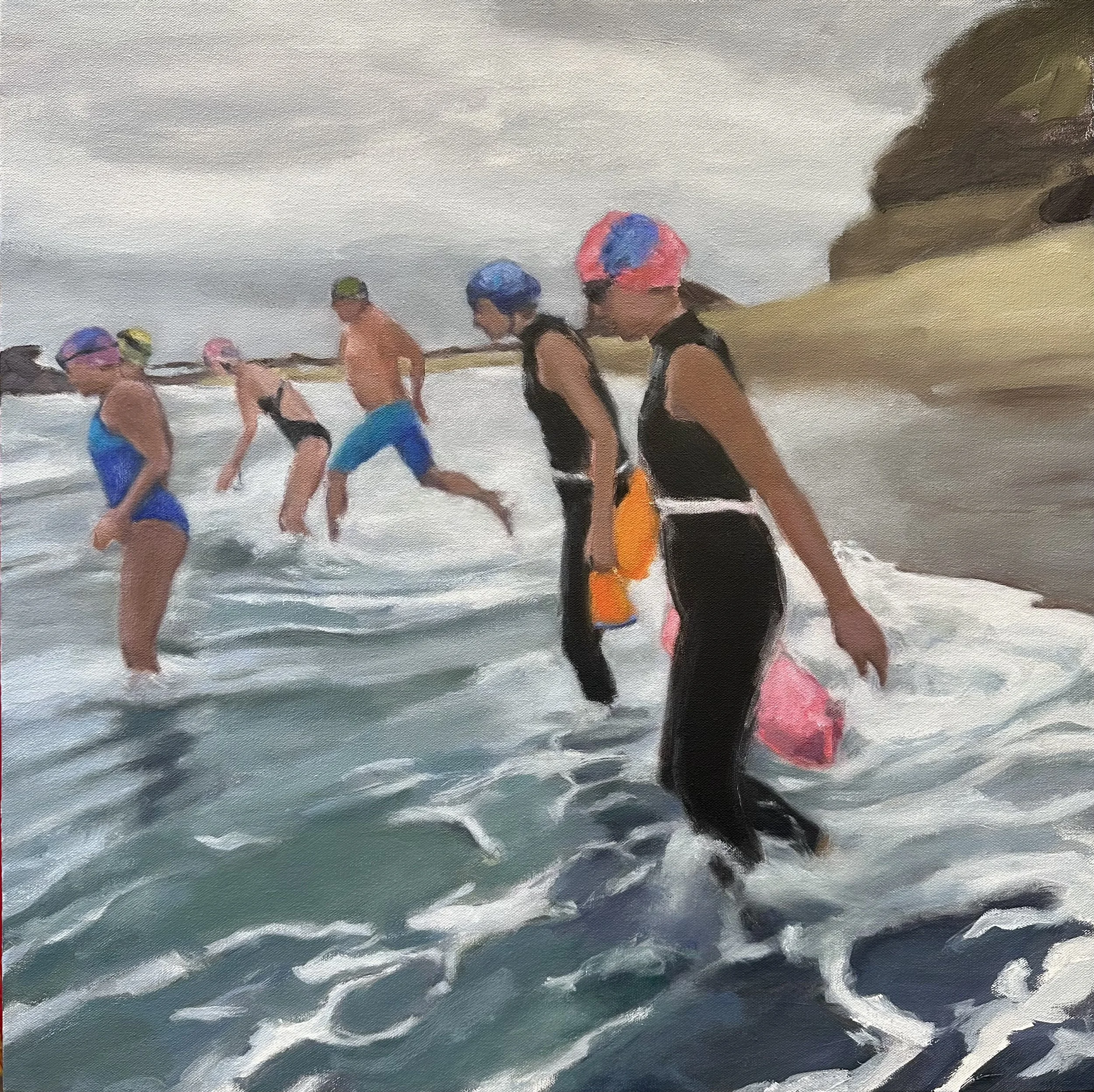 "Morning Swim" by Connie Munroe Kraus / 24 x 24 x 1.5 / $1500