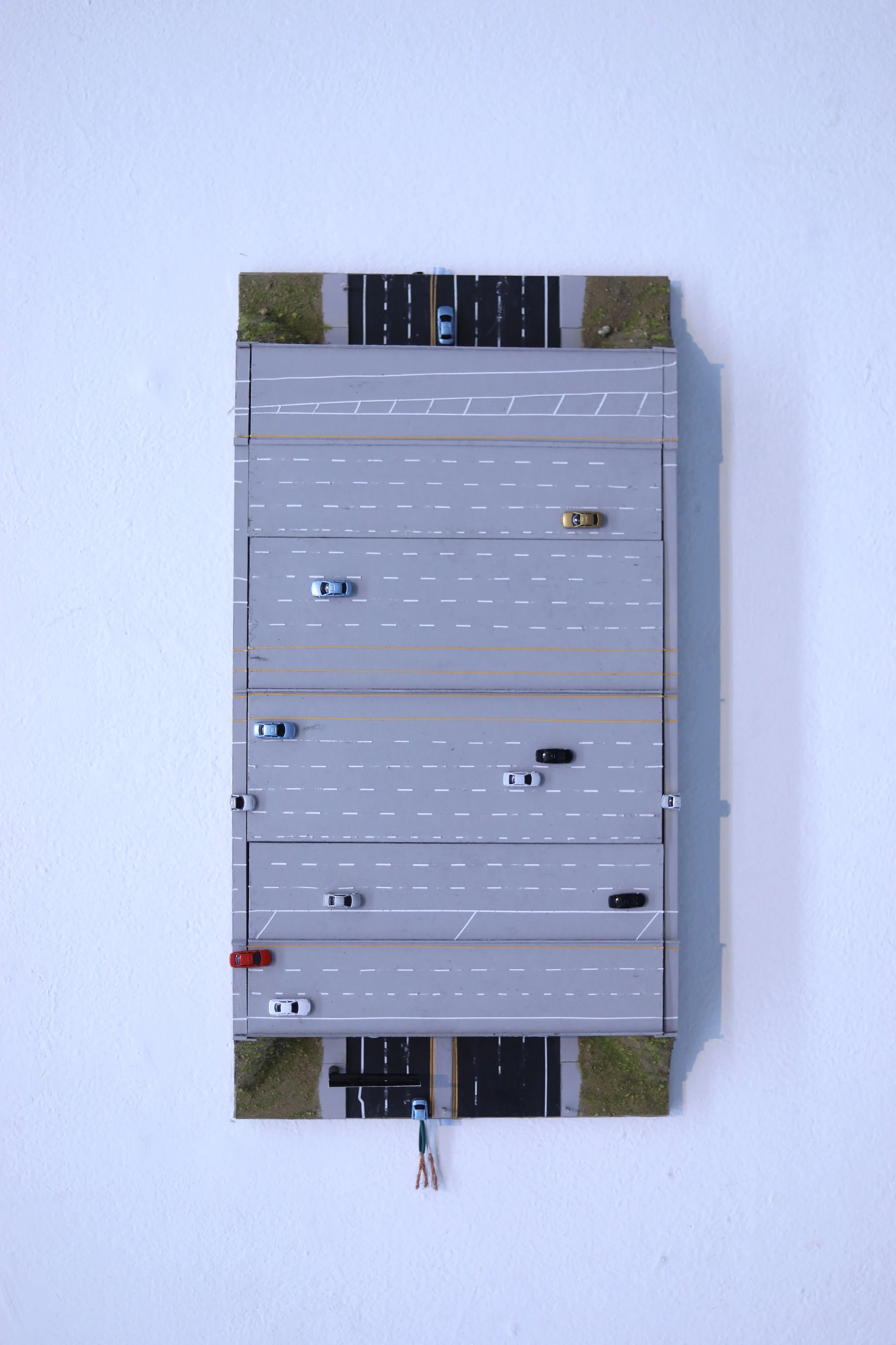 Andrew Fudge, 405 Freeway Over Century Blvd. in Z Scale, Acrylic Paint, Foam Board, Paper, Polyethylene, PVA Glue, 11.75 x 23 x 2.5 ., $405